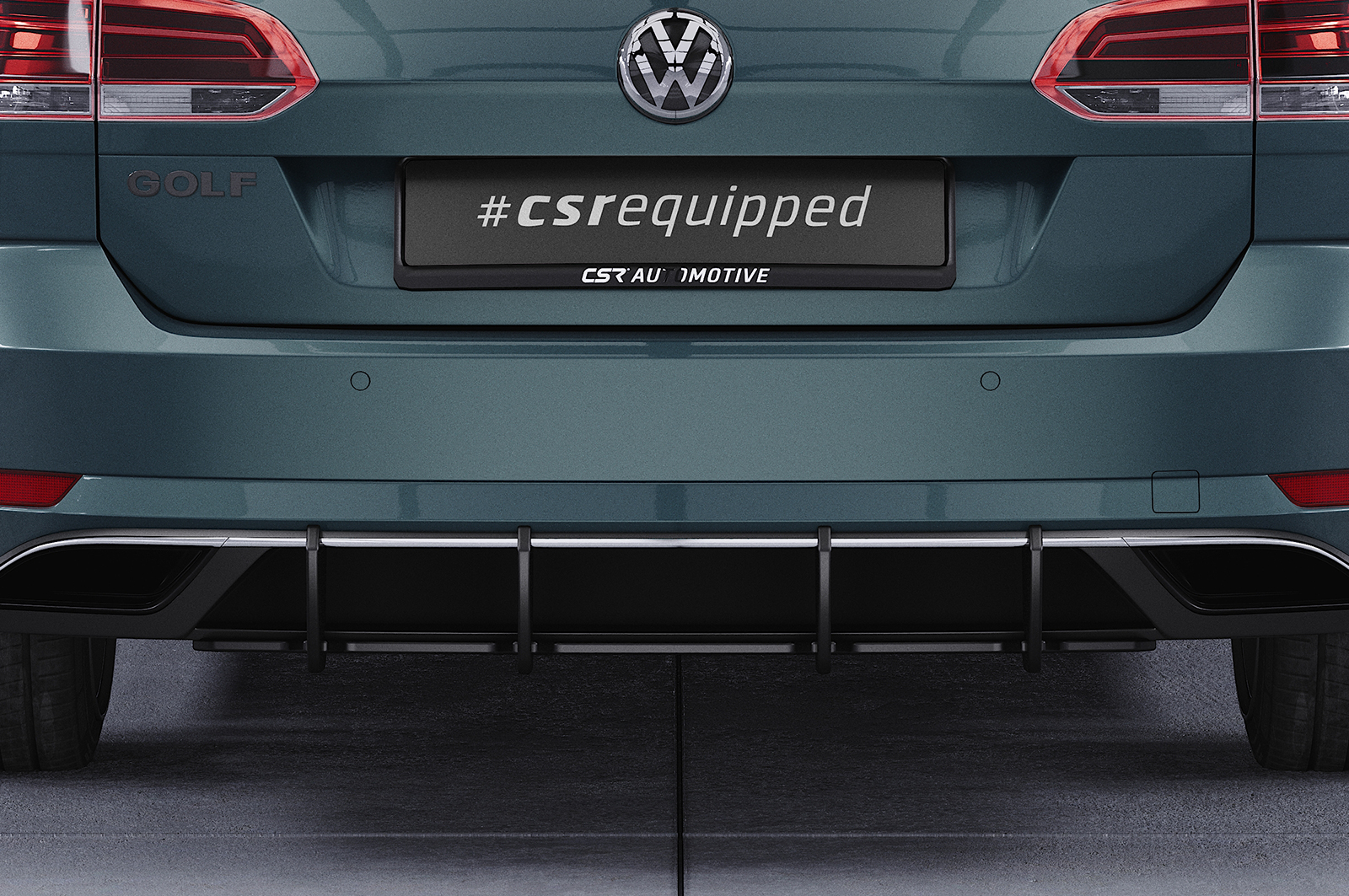 Diffuseur / Ajout de parechoc arrière pour VW Golf 7 (Typ AU) break finition de base (facelift) (2017-2020) - Fabriqué en ABS 10mm (à peindre ou polir)