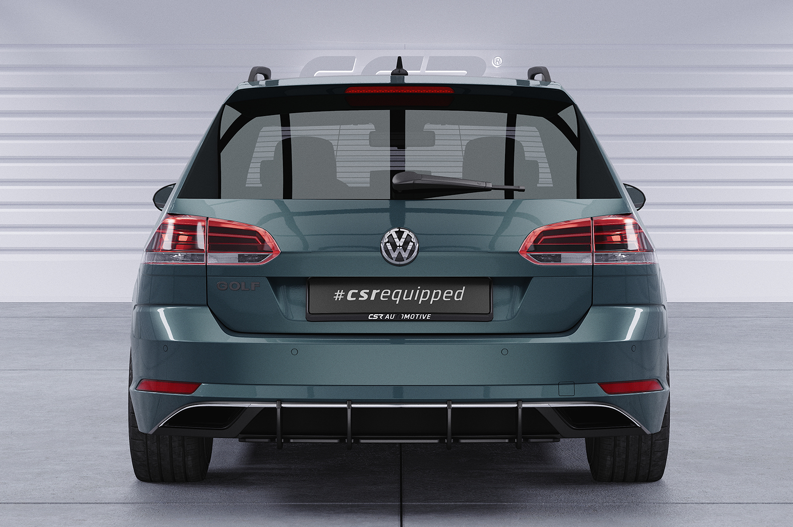 Diffuseur / Ajout de parechoc arrière pour VW Golf 7 (Typ AU) break finition de base (facelift) (2017-2020) - Fabriqué en ABS 10mm (à peindre ou polir)