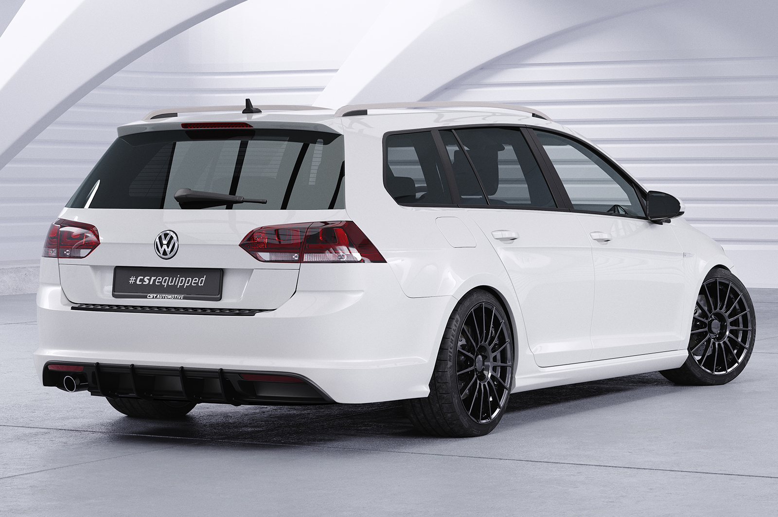 Diffuseur / Ajout de parechoc arrière pour VW Golf 7 (Typ AU) GTD break (facelift) (2017-2020) - Fabriqué en ABS 10mm (à peindre ou polir)