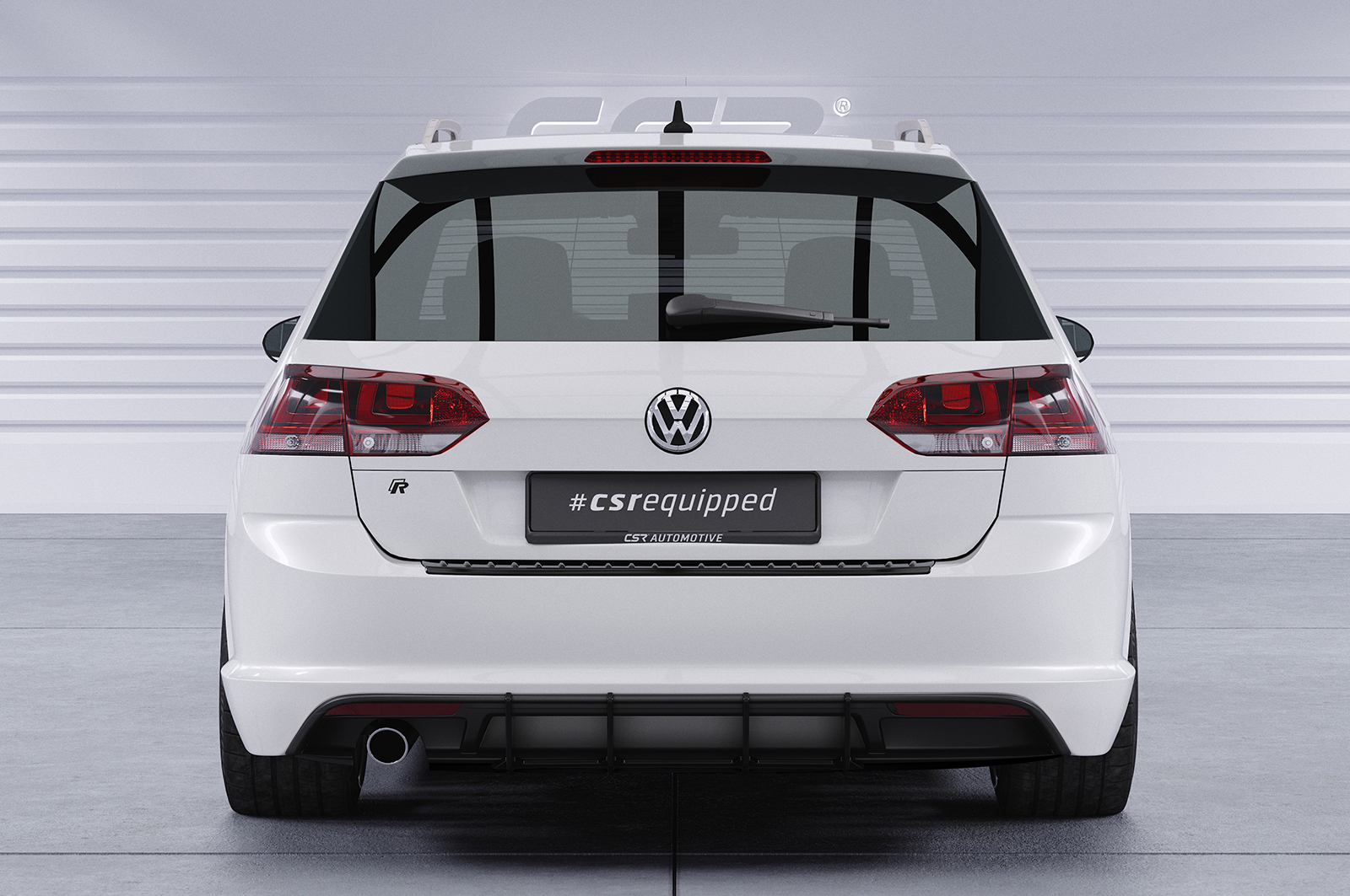 Diffuseur / Ajout de parechoc arrière pour VW Golf 7 (Typ AU) GTD break (facelift) (2017-2020) - Fabriqué en ABS 10mm (à peindre ou polir)