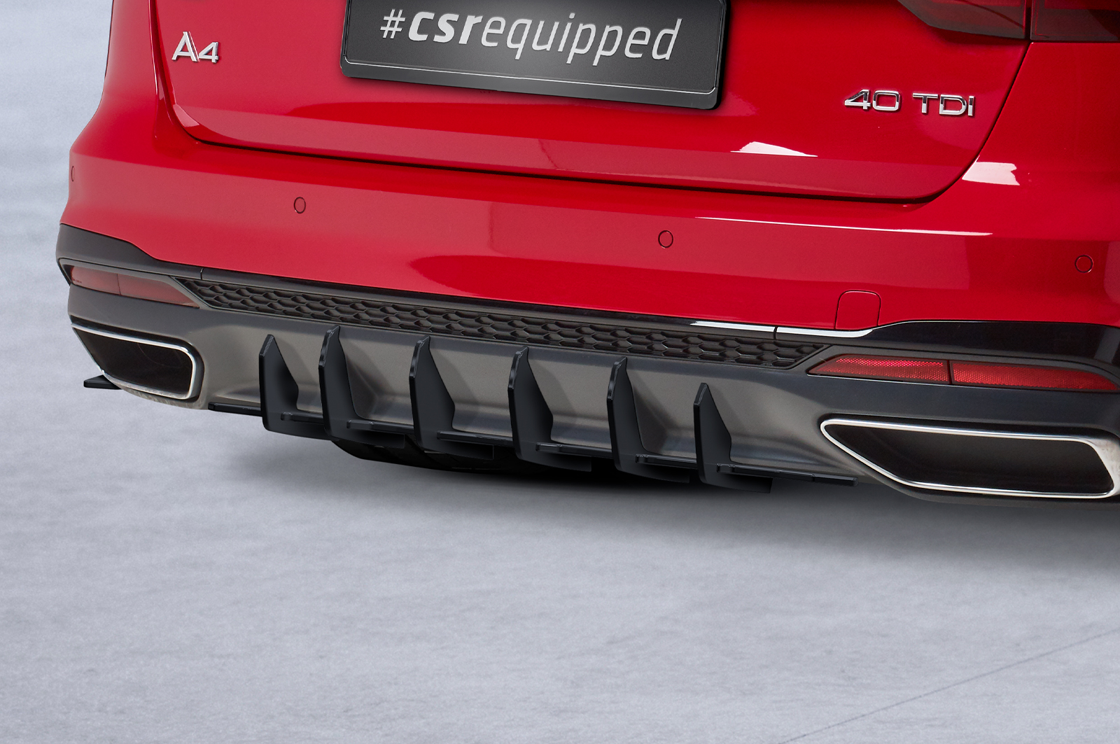 Diffuseur / Ajout de parechoc arrière pour Audi A4 B9 (Typ 8W) Avant S-Line (facelift) (depuis 2019) - Fabriqué en ABS 10mm (à peindre ou polir)