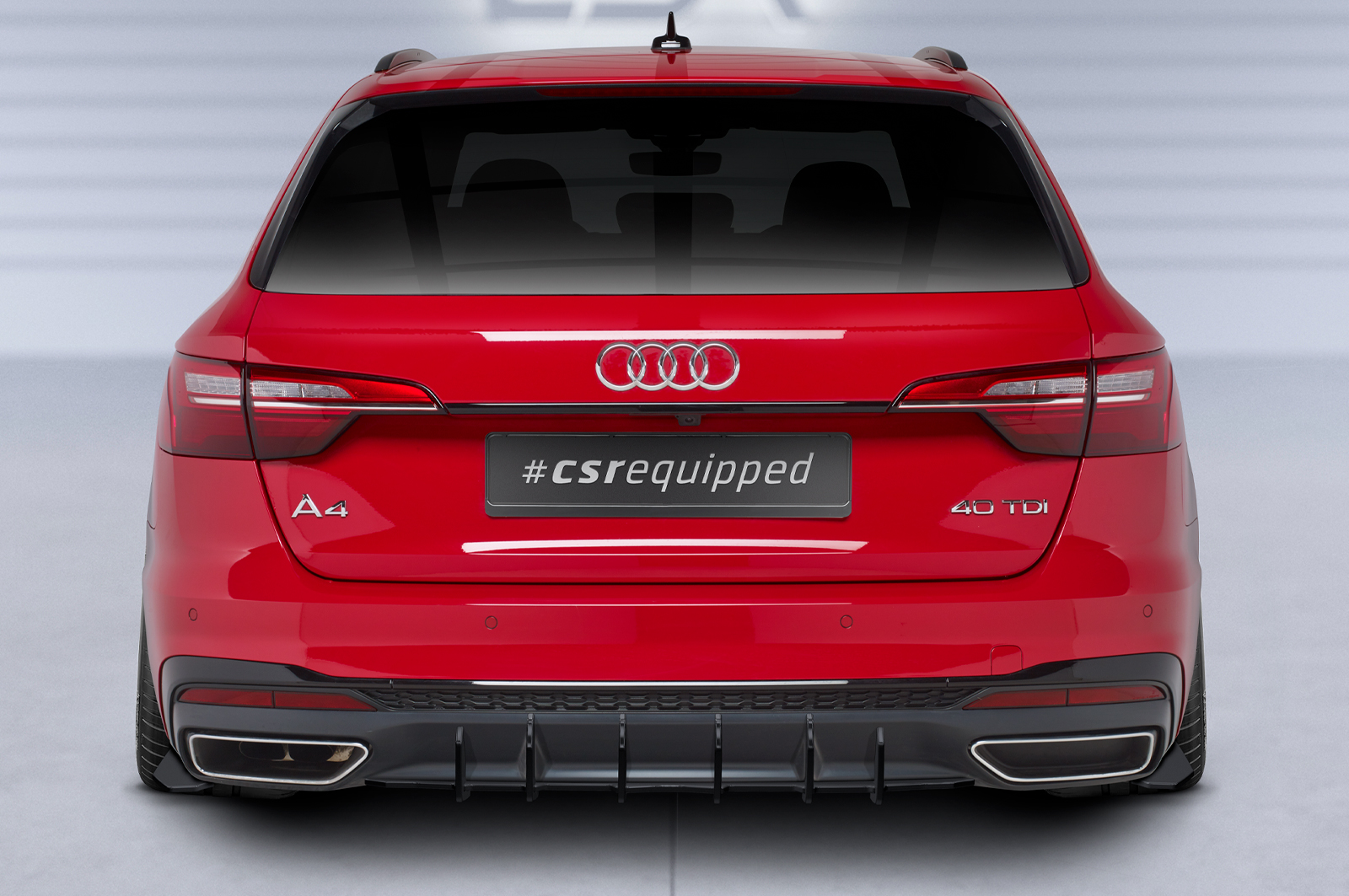 Diffuseur / Ajout de parechoc arrière pour Audi A4 B9 (Typ 8W) Avant S-Line (facelift) (depuis 2019) - Fabriqué en ABS 10mm (à peindre ou polir)