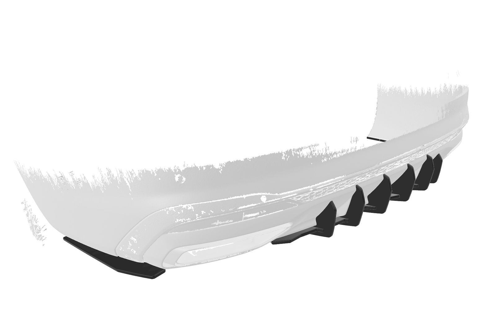 Diffuseur / Ajout de parechoc arrière pour Audi A4 B9 (Typ 8W) Avant S-Line (facelift) (depuis 2019) - Fabriqué en ABS 10mm (à peindre ou polir)