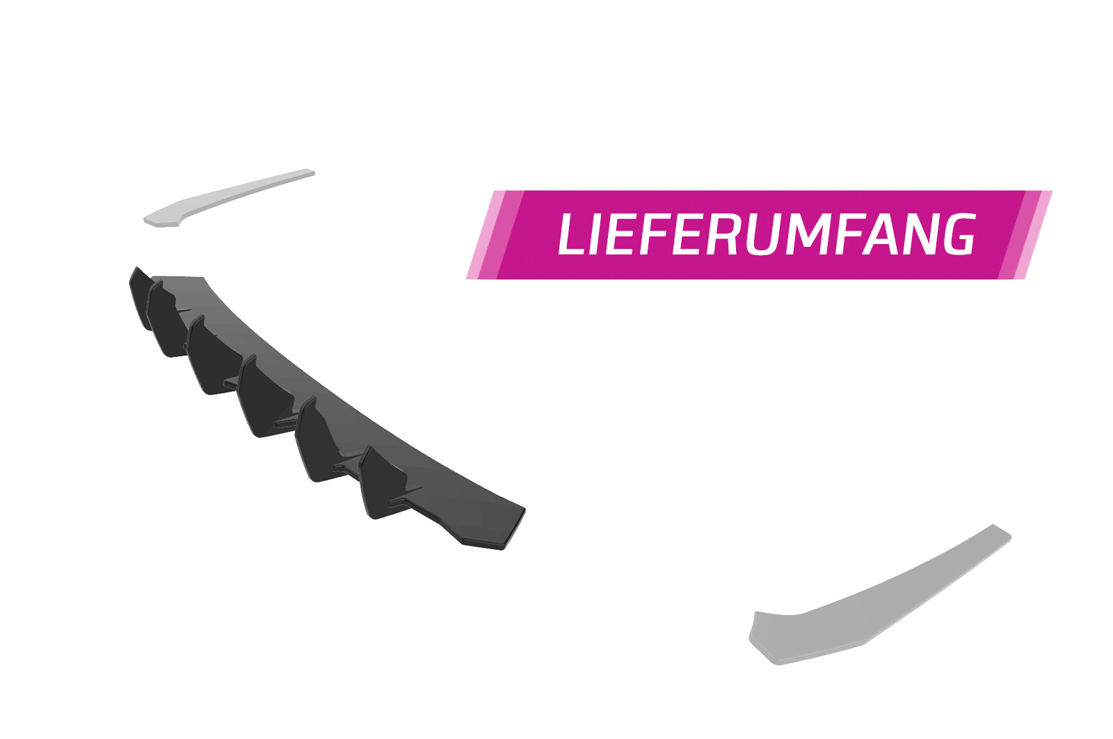 Diffuseur / Ajout de parechoc arrière pour Audi A4 B9 (Typ 8W) Avant S-Line (facelift) (depuis 2019) - Fabriqué en ABS 10mm (à peindre ou polir)