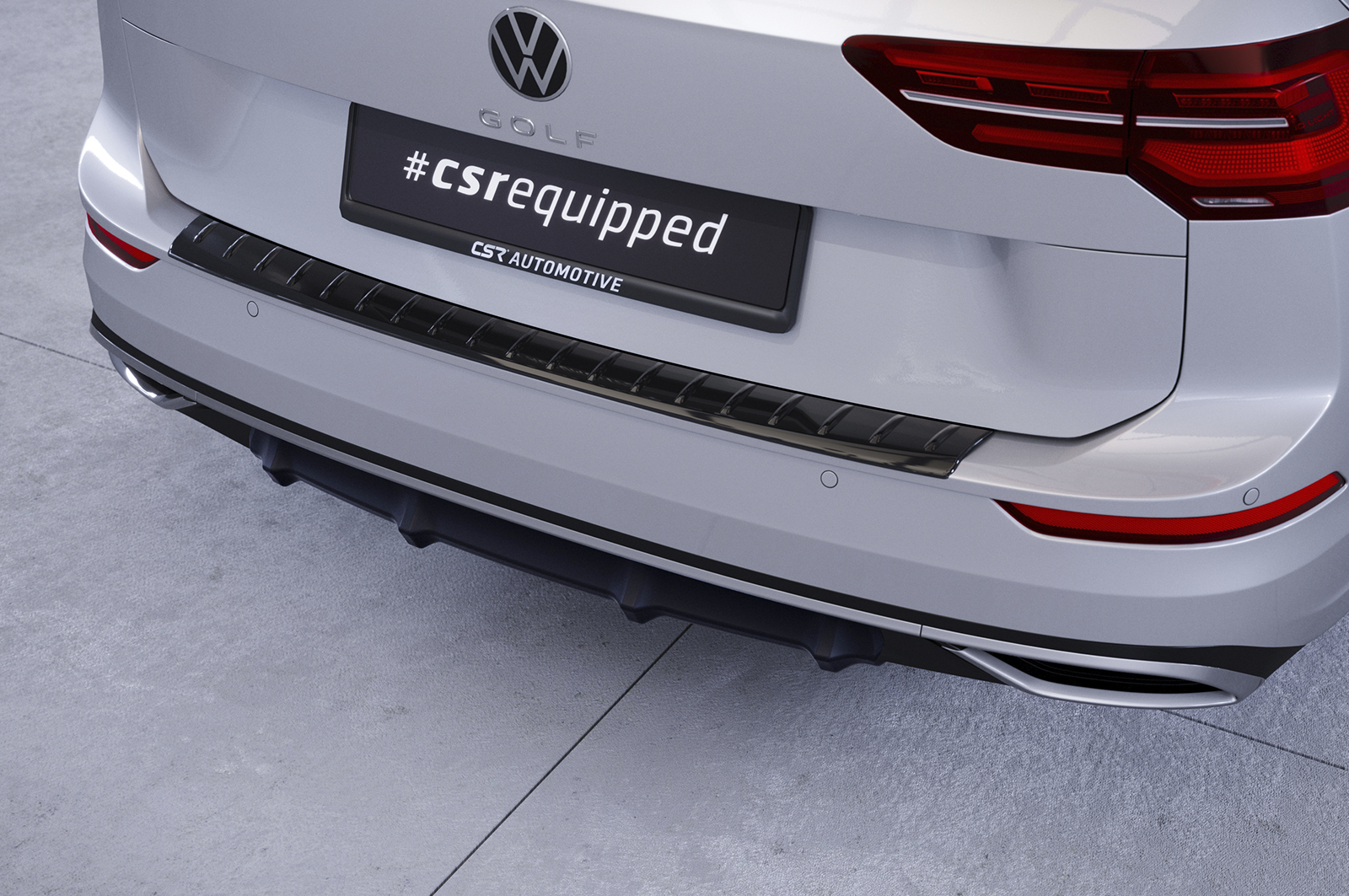 Diffuseur / Ajout de parechoc arrière pour VW Golf 8 (Typ CD) break finition de base / Style / Life / Active (depuis 2020) - Fabriqué en ABS (6 finitions au choix)