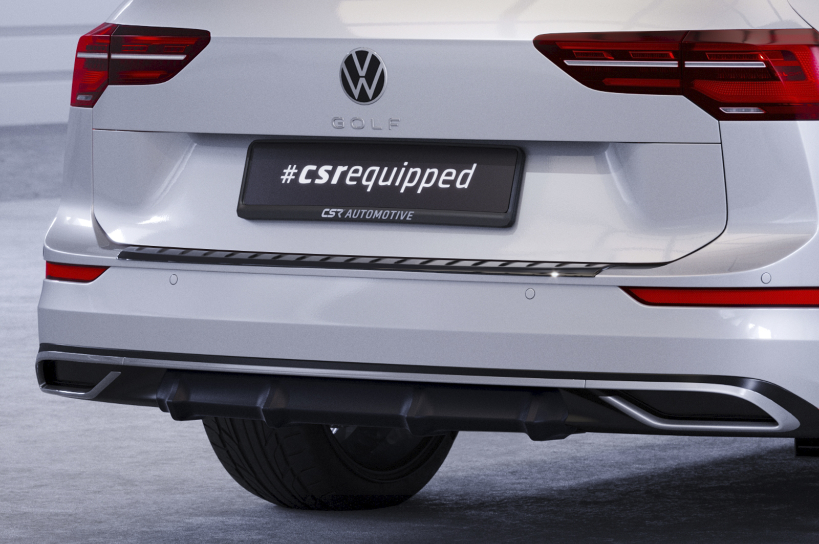 Diffuseur / Ajout de parechoc arrière pour VW Golf 8 (Typ CD) break finition de base / Style / Life / Active (depuis 2020) - Fabriqué en ABS (6 finitions au choix)