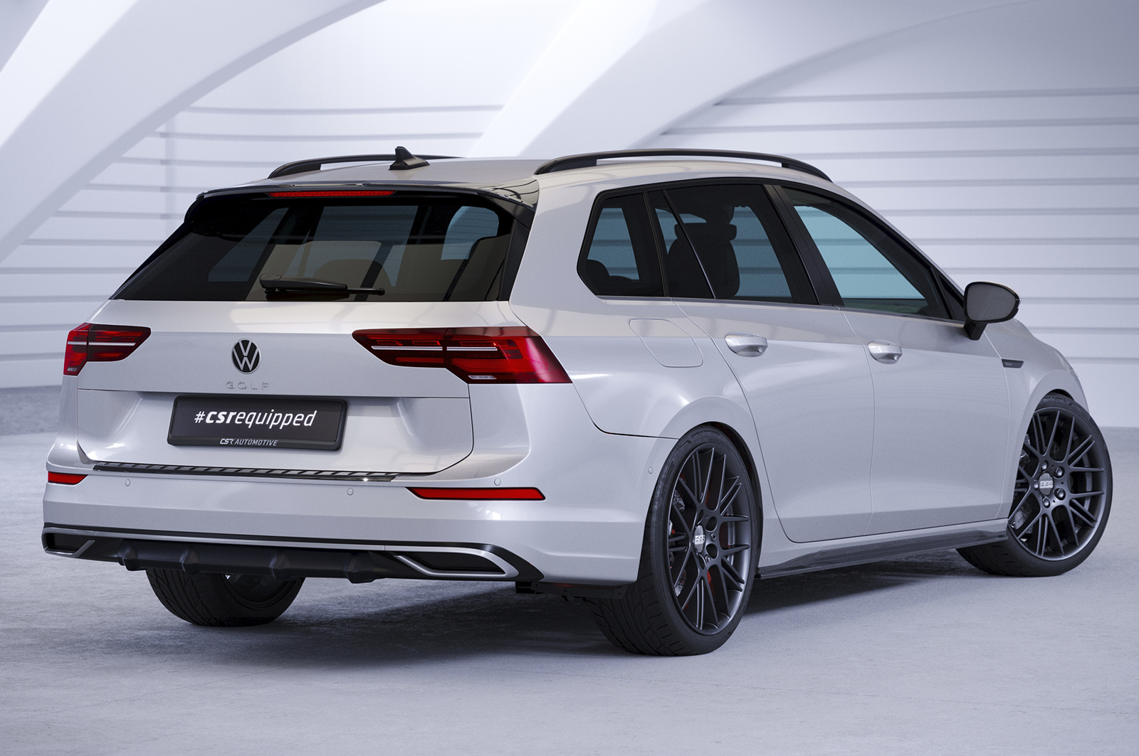 Diffuseur / Ajout de parechoc arrière pour VW Golf 8 (Typ CD) break finition de base / Style / Life / Active (depuis 2020) - Fabriqué en ABS (6 finitions au choix)
