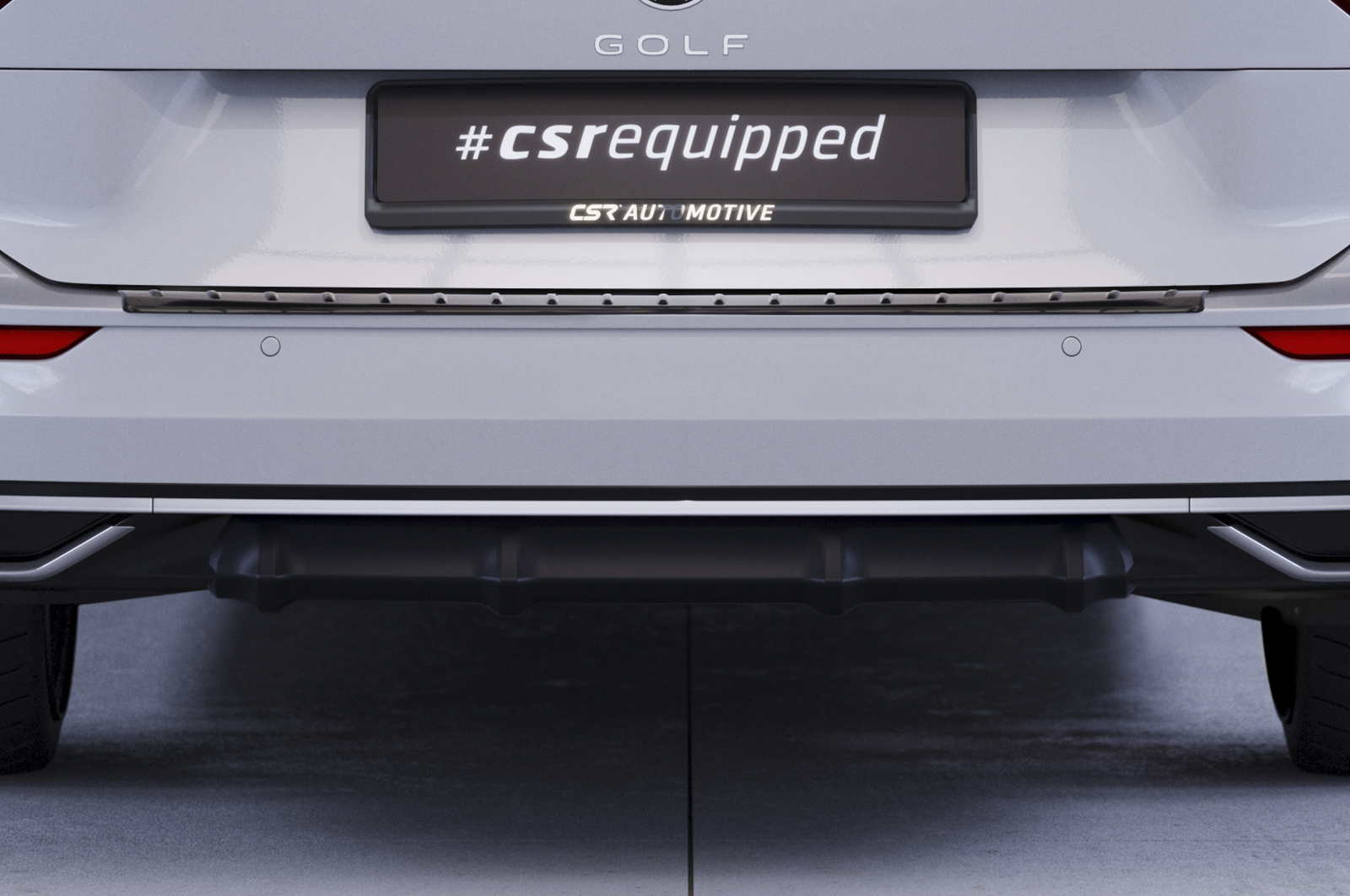 Diffuseur / Ajout de parechoc arrière pour VW Golf 8 (Typ CD) break finition de base / Style / Life / Active (depuis 2020) - Fabriqué en ABS (6 finitions au choix)