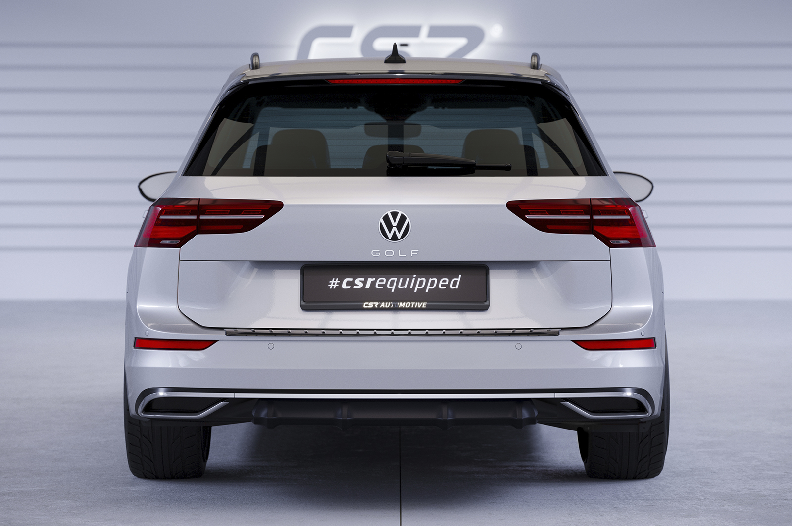 Diffuseur / Ajout de parechoc arrière pour VW Golf 8 (Typ CD) break finition de base / Style / Life / Active (depuis 2020) - Fabriqué en ABS (6 finitions au choix)