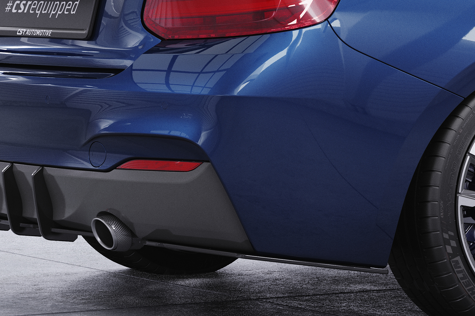 Diffuseur / Ajout de parechoc arrière pour BMW Série 2 F22 / F23 Pack M (2013-2021) - Fabriqué en ABS 10mm (à peindre ou polir)
