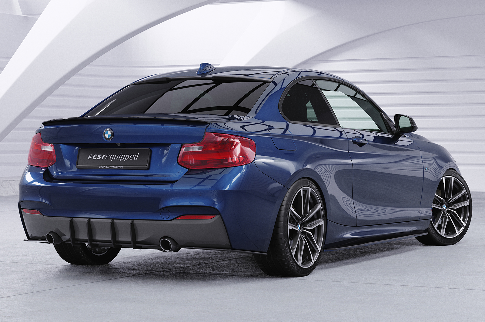 Diffuseur / Ajout de parechoc arrière pour BMW Série 2 F22 / F23 Pack M (2013-2021) - Fabriqué en ABS 10mm (à peindre ou polir)