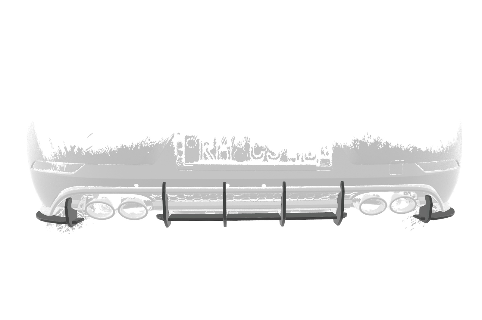 Diffuseur / Ajout de parechoc arrière pour VW Golf 7 (Typ AU) R (facelift) (2017-2019) - Fabriqué en ABS 10mm (à peindre ou polir)