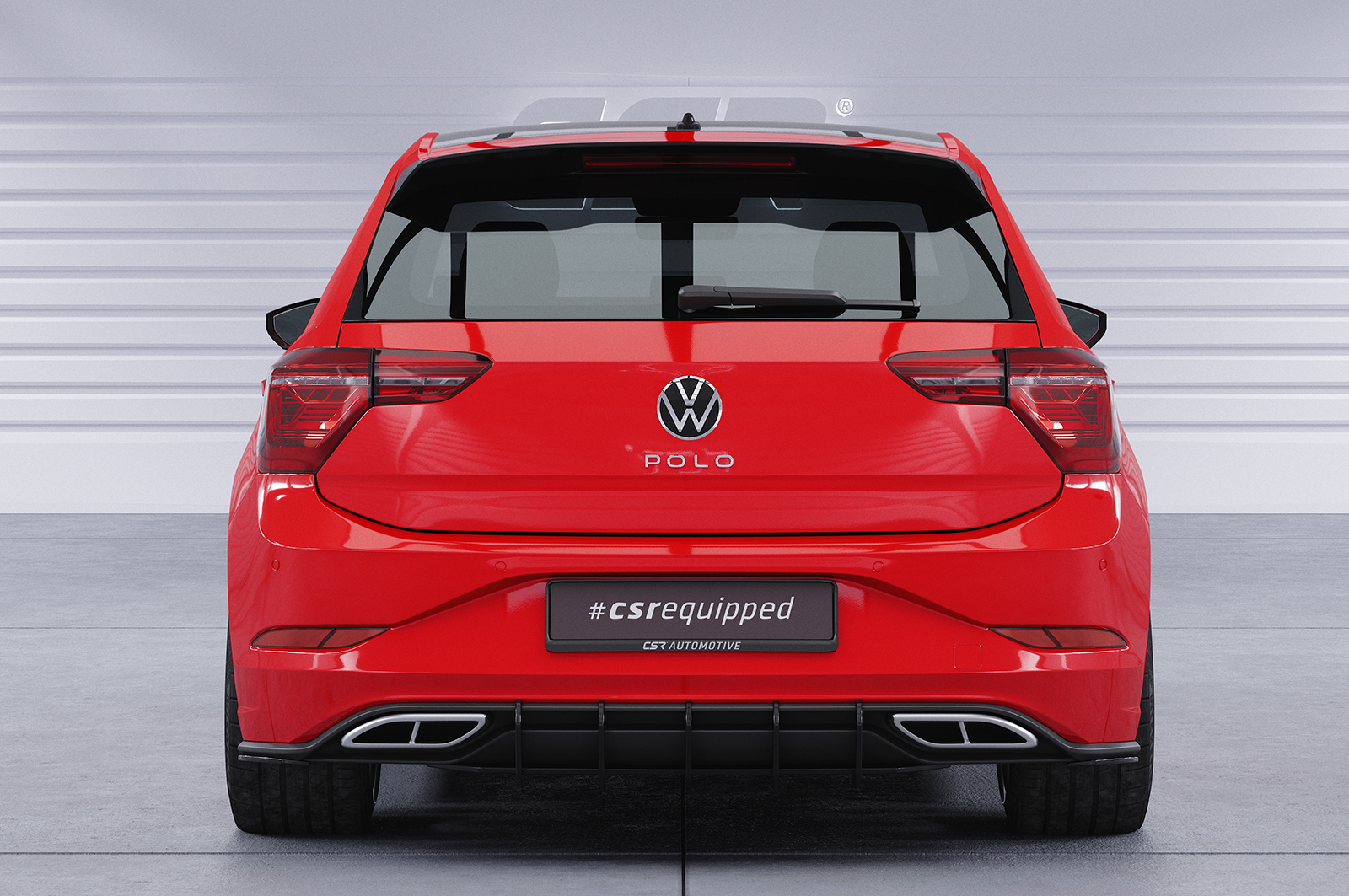 Diffuseur / Ajout de parechoc arrière pour VW Polo 6 2G (Typ AW) R-Line (facelift) (depuis 2021) - Fabriqué en ABS 10mm (à peindre ou polir)