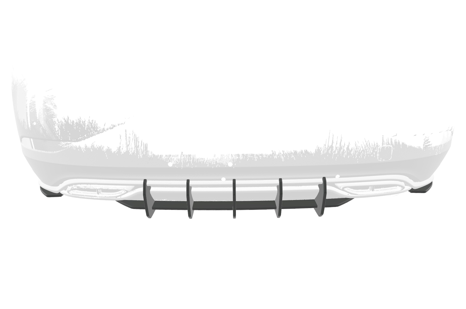 Diffuseur / Ajout de parechoc arrière pour VW Polo 6 2G (Typ AW) R-Line (facelift) (depuis 2021) - Fabriqué en ABS 10mm (à peindre ou polir)