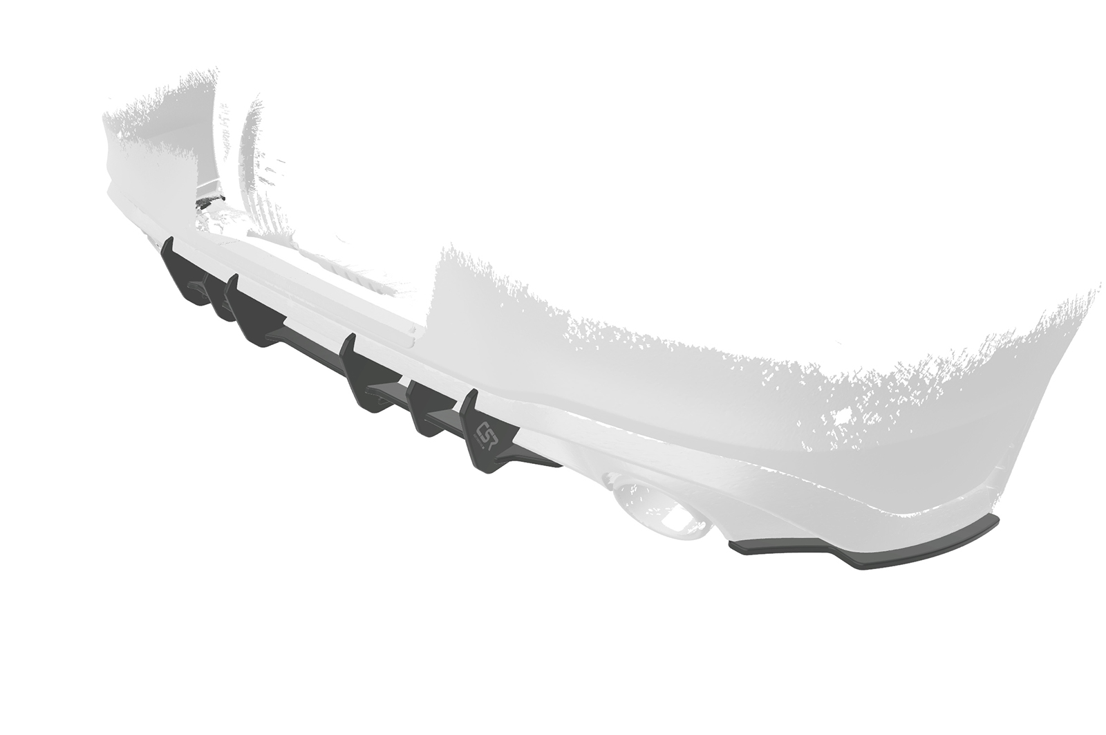 Diffuseur / Ajout de parechoc arrière pour VW Golf 8 (Typ CD) GTI (depuis 2020) - Fabriqué en ABS 10mm (à peindre ou polir)