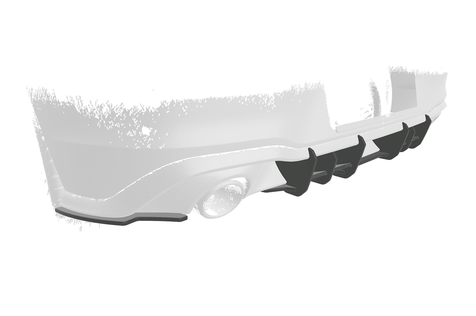 Diffuseur / Ajout de parechoc arrière pour VW Golf 8 (Typ CD) GTI (depuis 2020) - Fabriqué en ABS 10mm (à peindre ou polir)