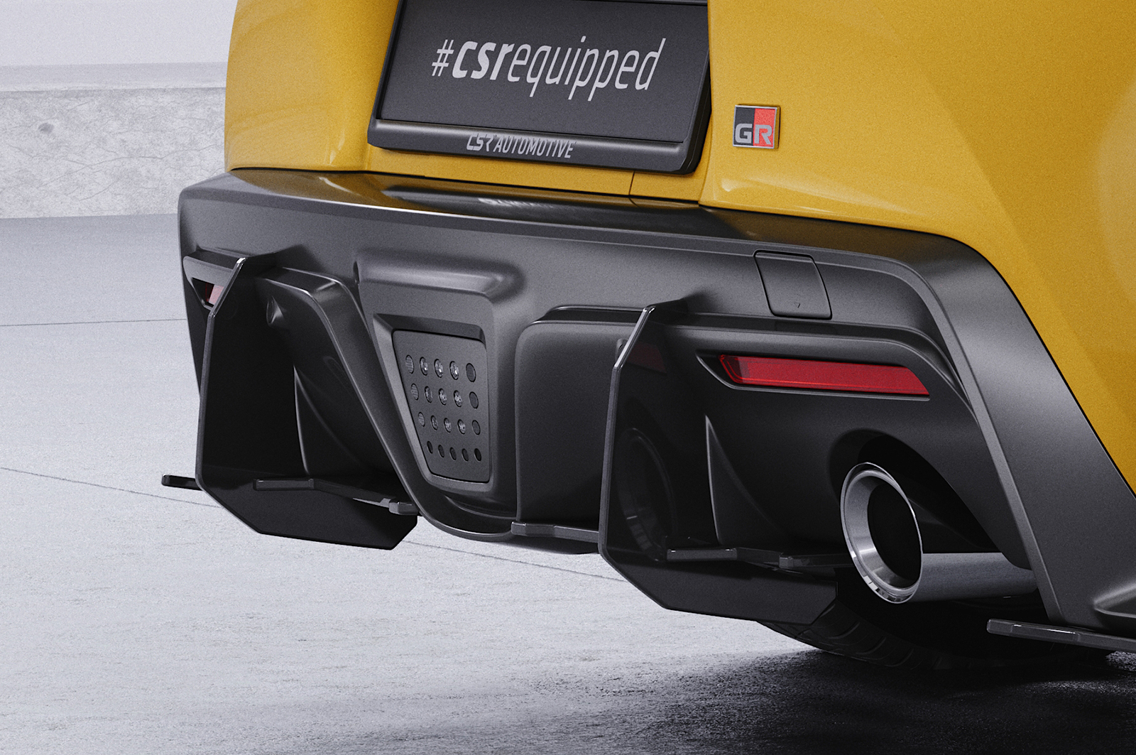 Diffuseur / Ajout de parechoc arrière pour Toyota GR Supra (A90) toutes carrosseries (depuis 2019) - Fabriqué en ABS 10mm (à peindre ou polir)