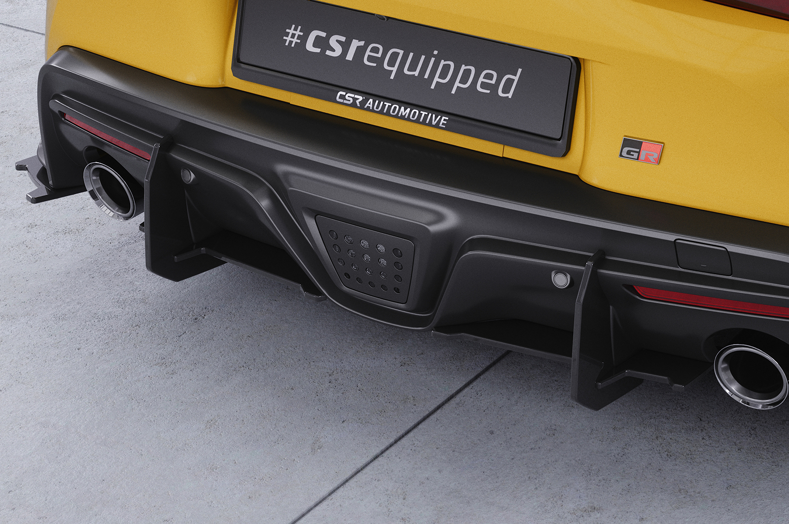 Diffuseur / Ajout de parechoc arrière pour Toyota GR Supra (A90) toutes carrosseries (depuis 2019) - Fabriqué en ABS 10mm (à peindre ou polir)