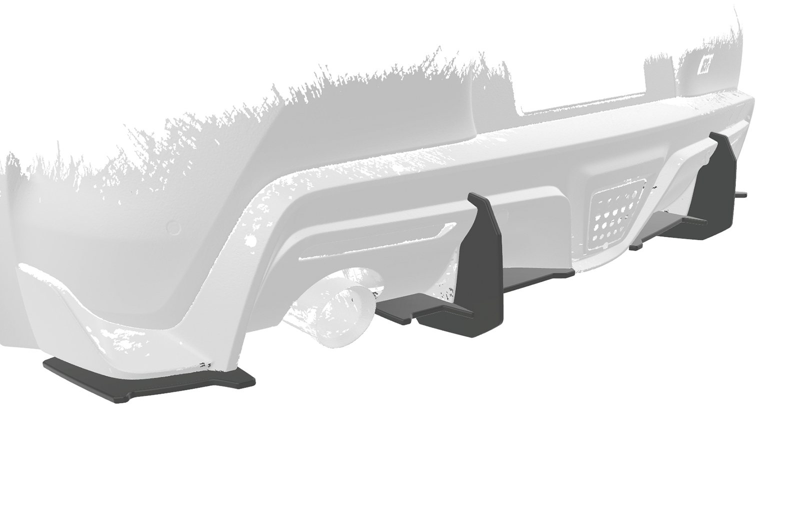 Diffuseur / Ajout de parechoc arrière pour Toyota GR Supra (A90) toutes carrosseries (depuis 2019) - Fabriqué en ABS 10mm (à peindre ou polir)