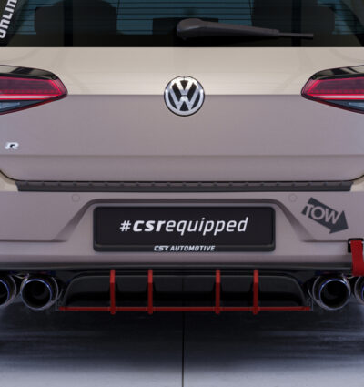 Diffuseur / Ajout de parechoc arrière pour VW Golf 7 (Typ AU) R (facelift) (2017-2019) - Fabriqué en ABS 10mm (à peindre ou polir)