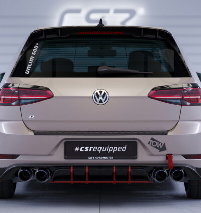 Diffuseur / Ajout de parechoc arrière pour VW Golf 7 (Typ AU) R (facelift) (2017-2019) - Fabriqué en ABS 10mm (à peindre ou polir)
