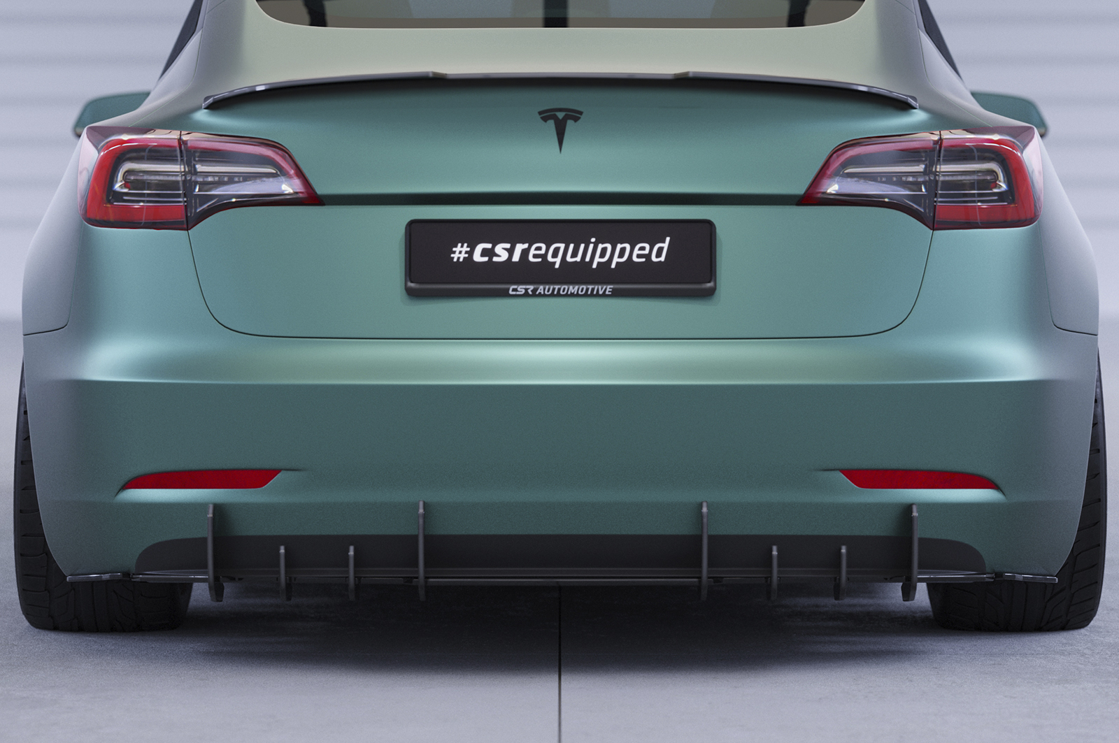 Diffuseur / Ajout de parechoc arrière pour Tesla Model 3 toutes carrosseries (depuis 2017) - Fabriqué en ABS 10mm (à peindre ou polir)