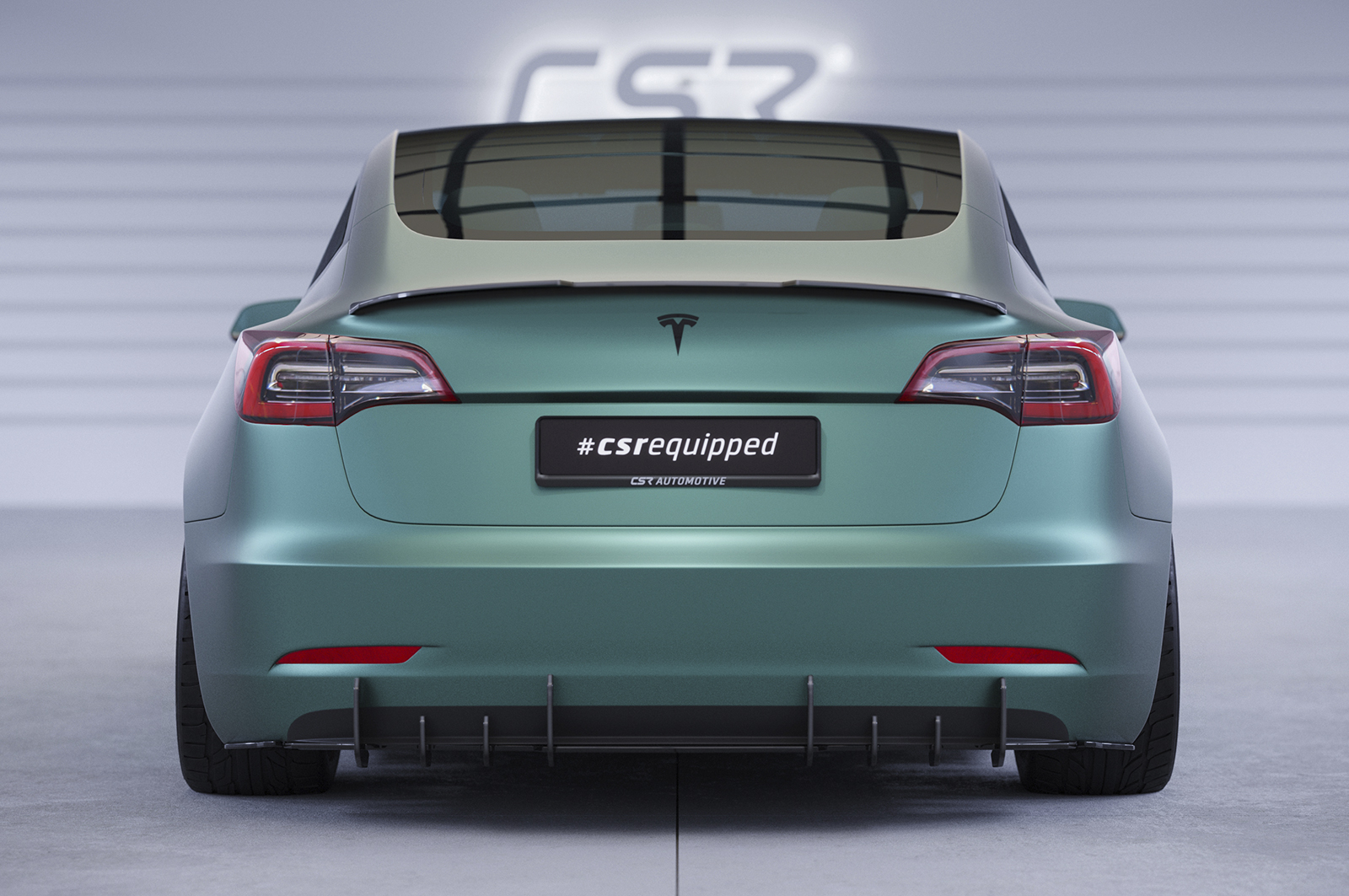 Diffuseur / Ajout de parechoc arrière pour Tesla Model 3 toutes carrosseries (depuis 2017) - Fabriqué en ABS 10mm (à peindre ou polir)