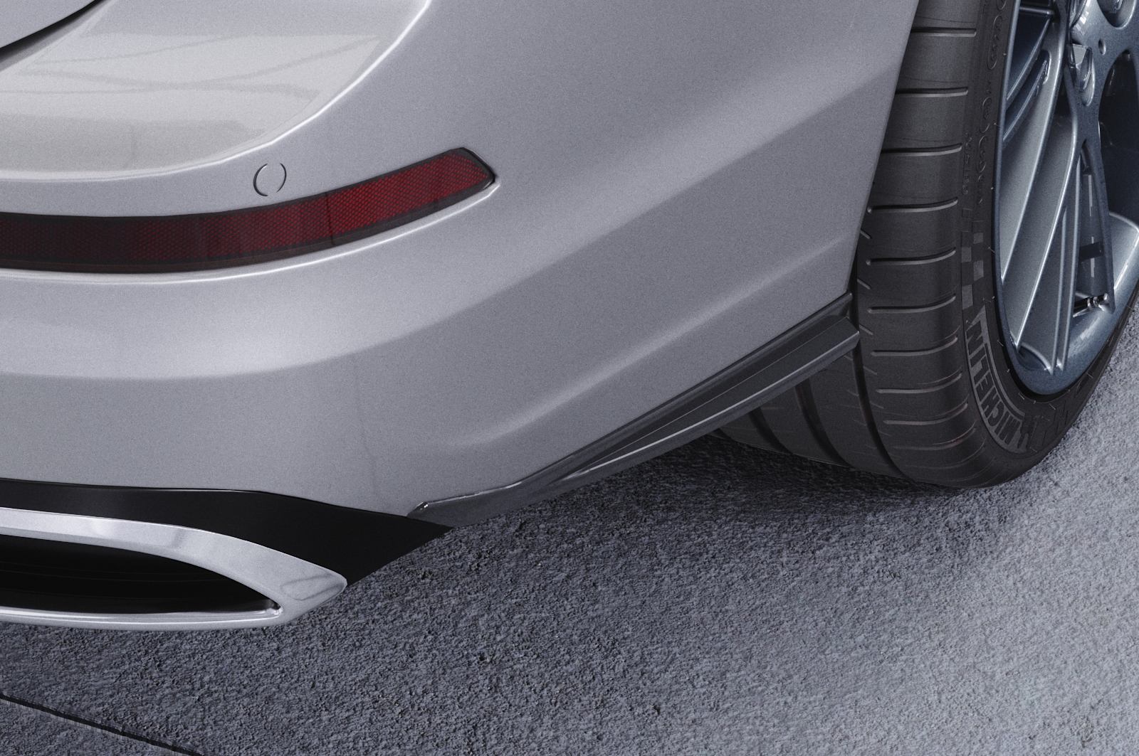 Diffuseur / Ajout de parechoc arrière pour VW Golf 8 (Typ CD) break finition de base / Style / Life / Active (depuis 2020) - Fabriqué en ABS (6 finitions au choix)