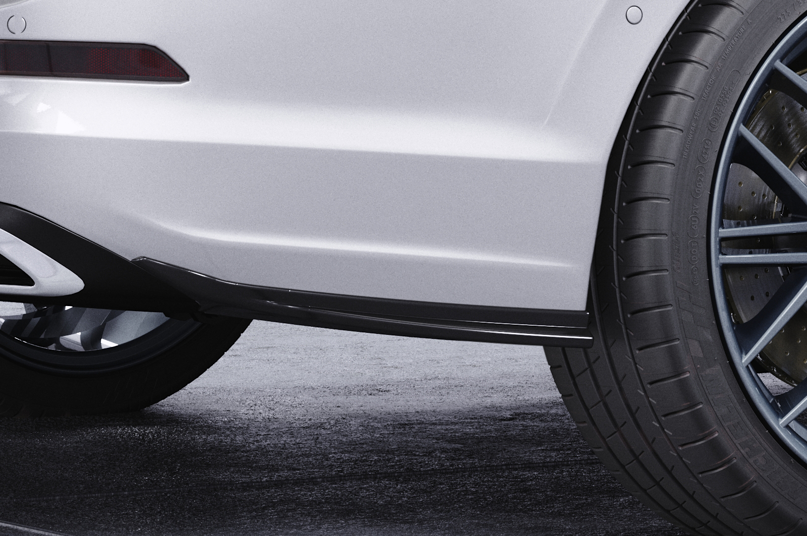 Diffuseur / Ajout de parechoc arrière pour VW Golf 8 (Typ CD) break finition de base / Style / Life / Active (depuis 2020) - Fabriqué en ABS (6 finitions au choix)