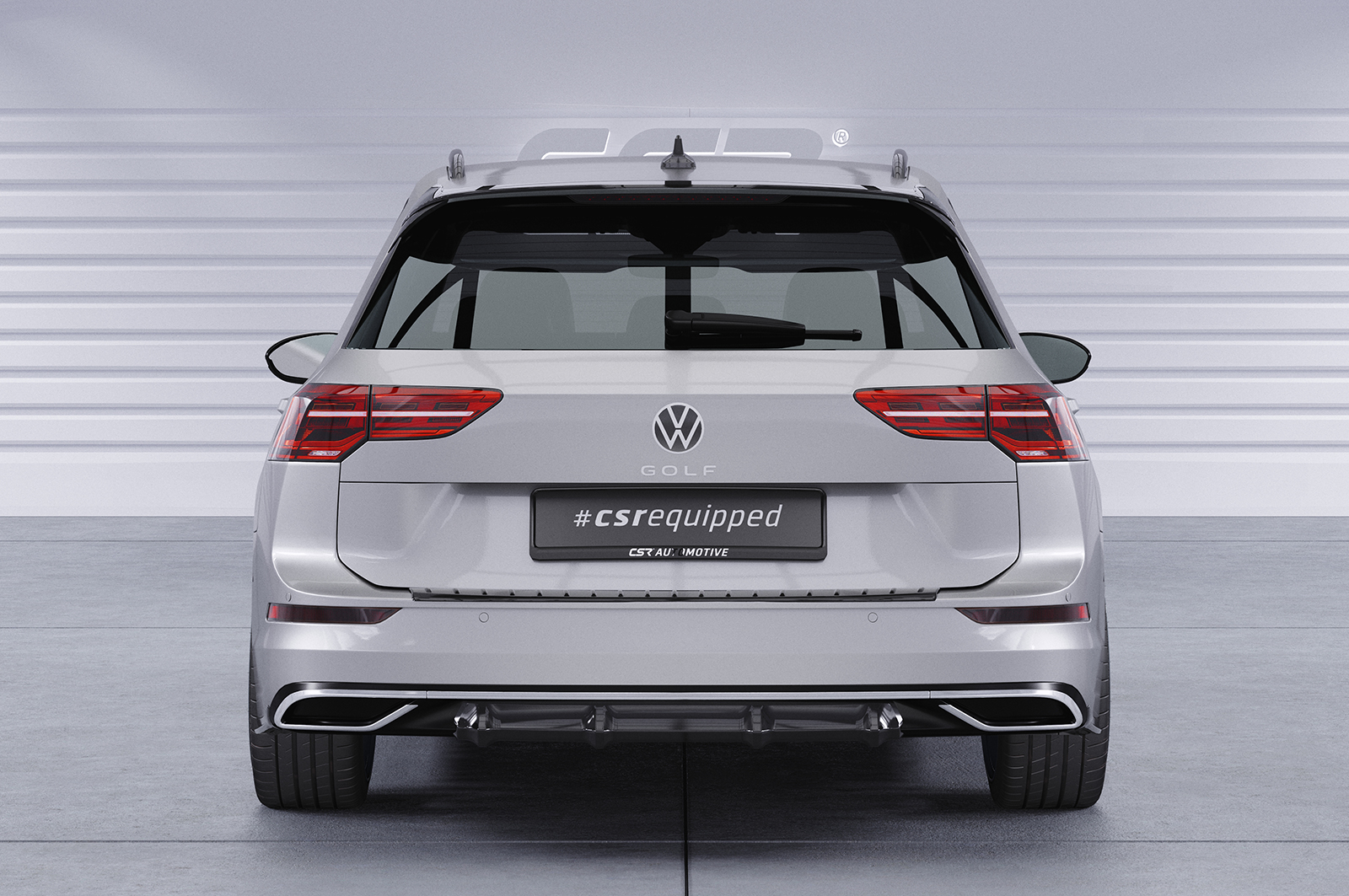 Diffuseur / Ajout de parechoc arrière pour VW Golf 8 (Typ CD) break finition de base / Style / Life / Active (depuis 2020) - Fabriqué en ABS (6 finitions au choix)