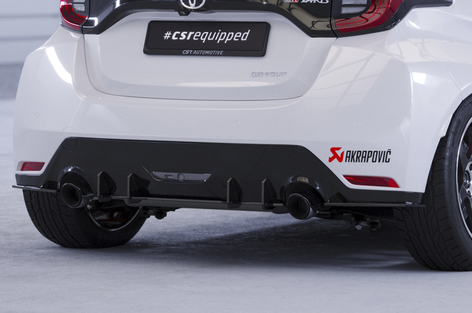 Diffuseur / Ajout de parechoc arrière pour Toyota GR Yaris (XP21) toutes carrosseries (depuis 2020) - Fabriqué en ABS 10mm (à peindre ou polir)