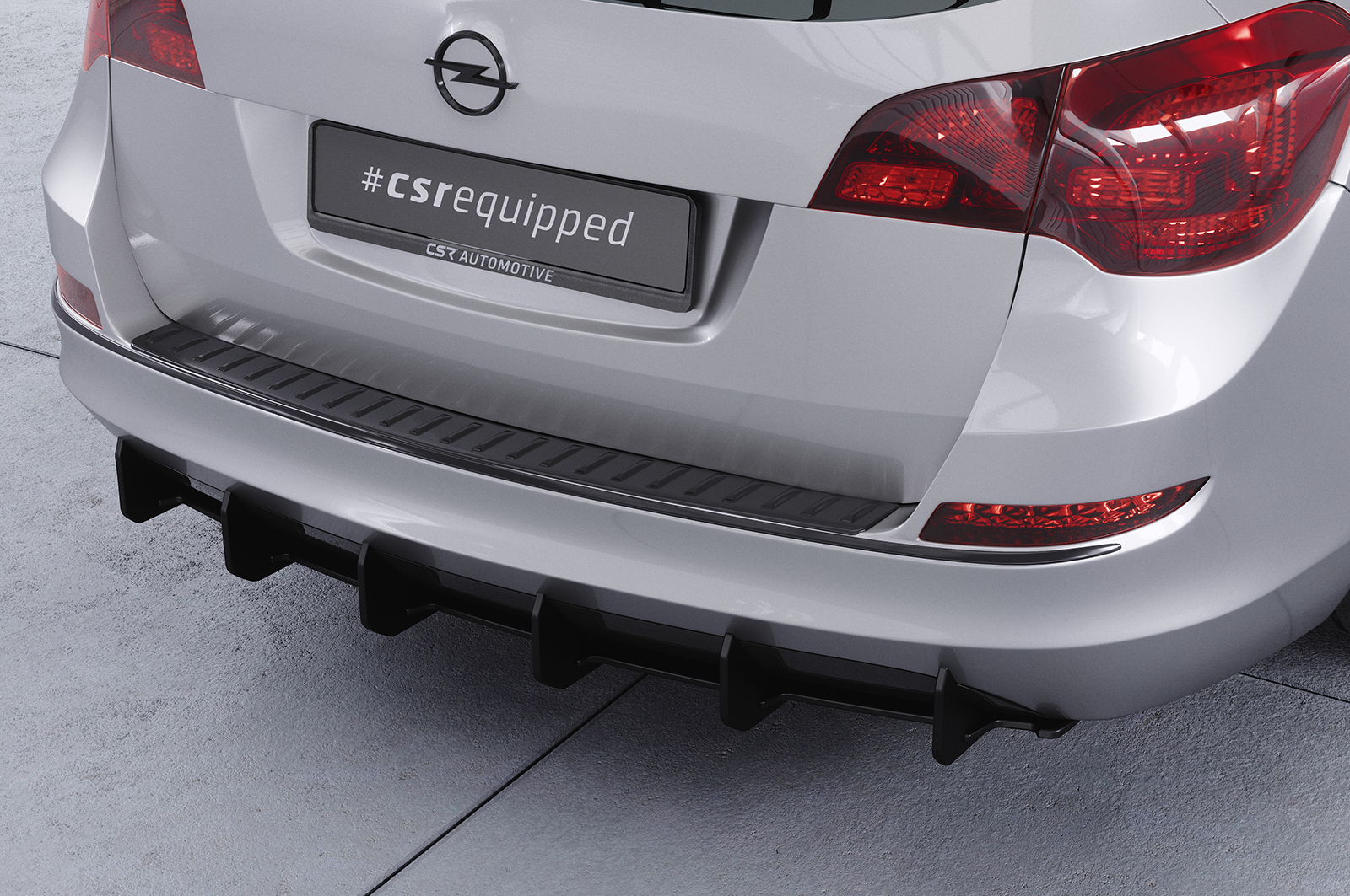 Diffuseur / Ajout de parechoc arrière pour Opel Astra J Sports Tourer / sauf OPC-Line (11/2010-09/2015) - Fabriqué en ABS 10mm (à peindre ou polir)