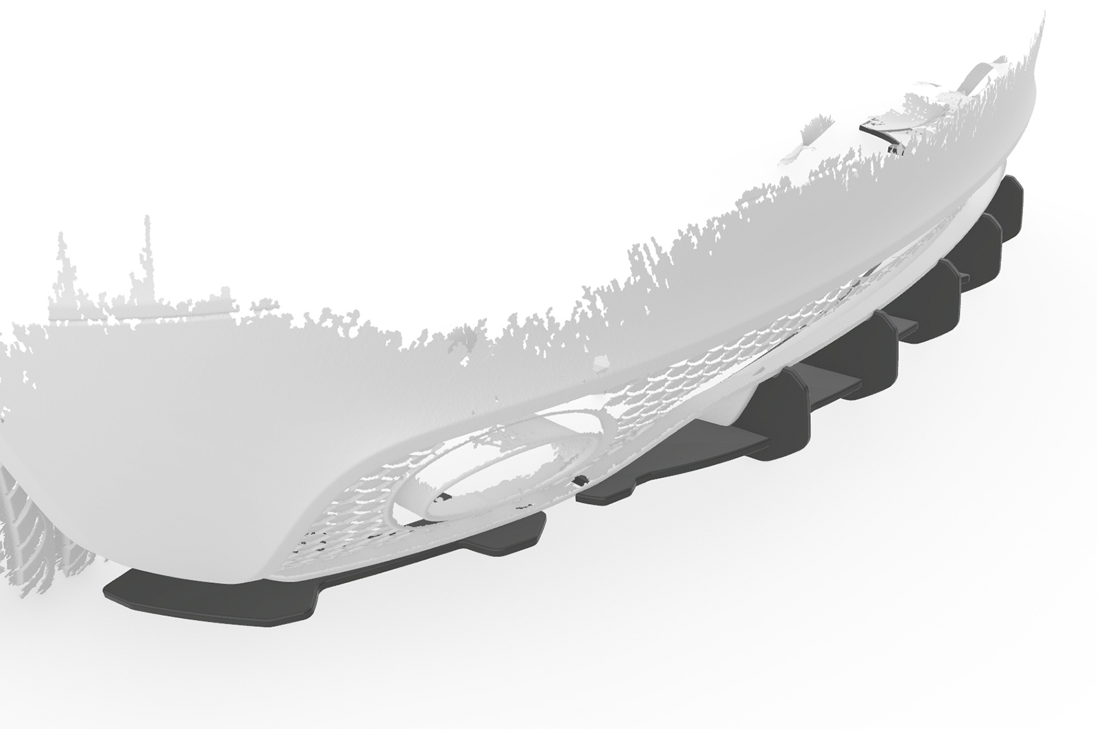 Diffuseur / Ajout de parechoc arrière pour Audi TT (8J) RS (2009-2015) - Fabriqué en ABS 10mm (à peindre ou polir)