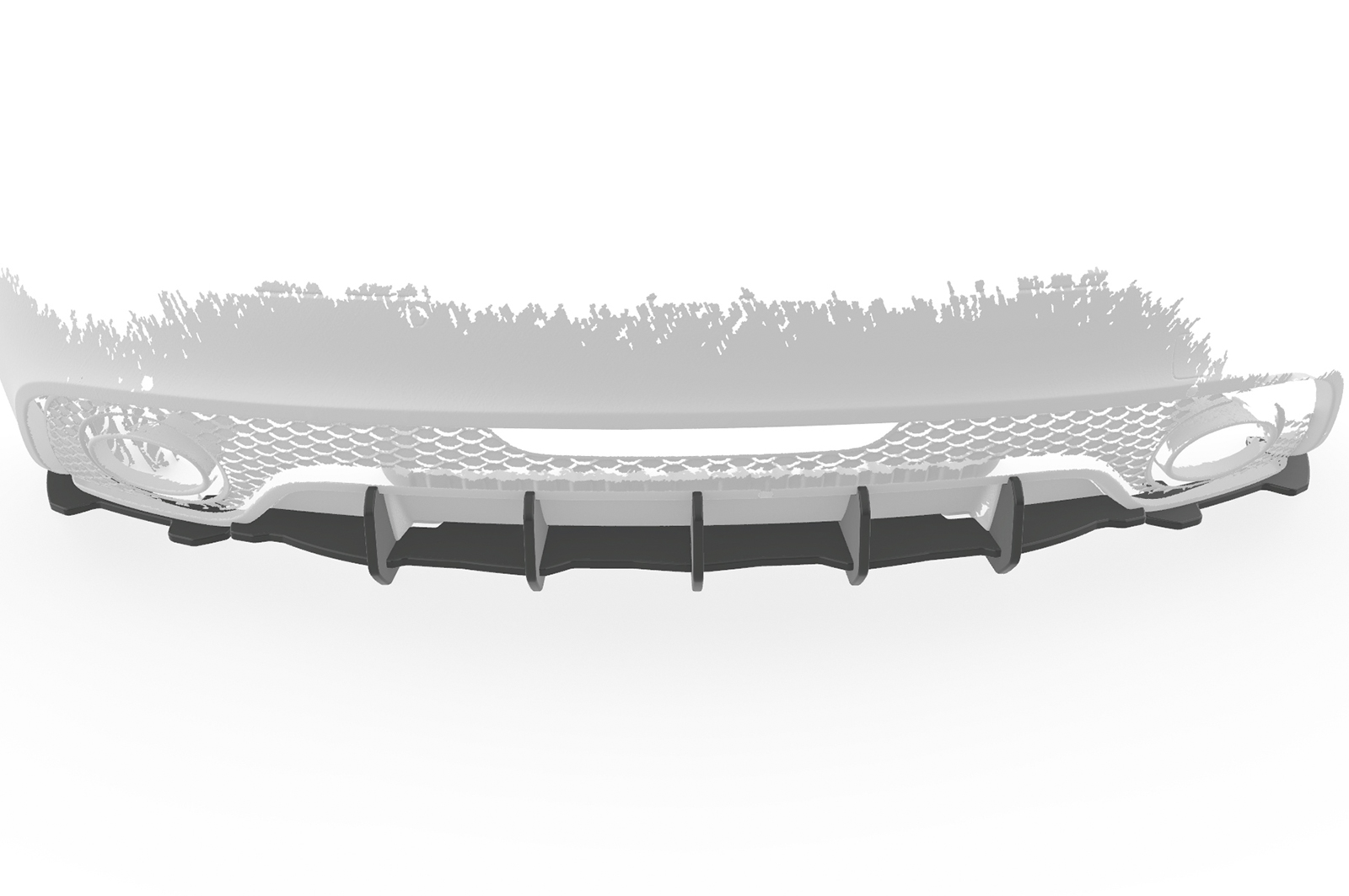 Diffuseur / Ajout de parechoc arrière pour Audi TT (8J) RS (2009-2015) - Fabriqué en ABS 10mm (à peindre ou polir)