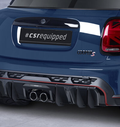 Diffuseur / Ajout de parechoc arrière pour Mini F55 One / Cooper / Cooper S / JCW (2.facelift) - avec John Cooper Works Trim (depuis 2021) - Fabriqué en ABS 10mm (à peindre ou polir)