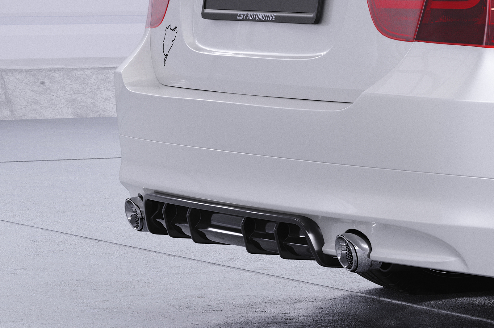 Diffuseur / Ajout de parechoc arrière pour BMW Série 3 E90 / E91 berline et break (facelift) (09/2008-06/2012) - Fabriqué en ABS (6 finitions au choix)