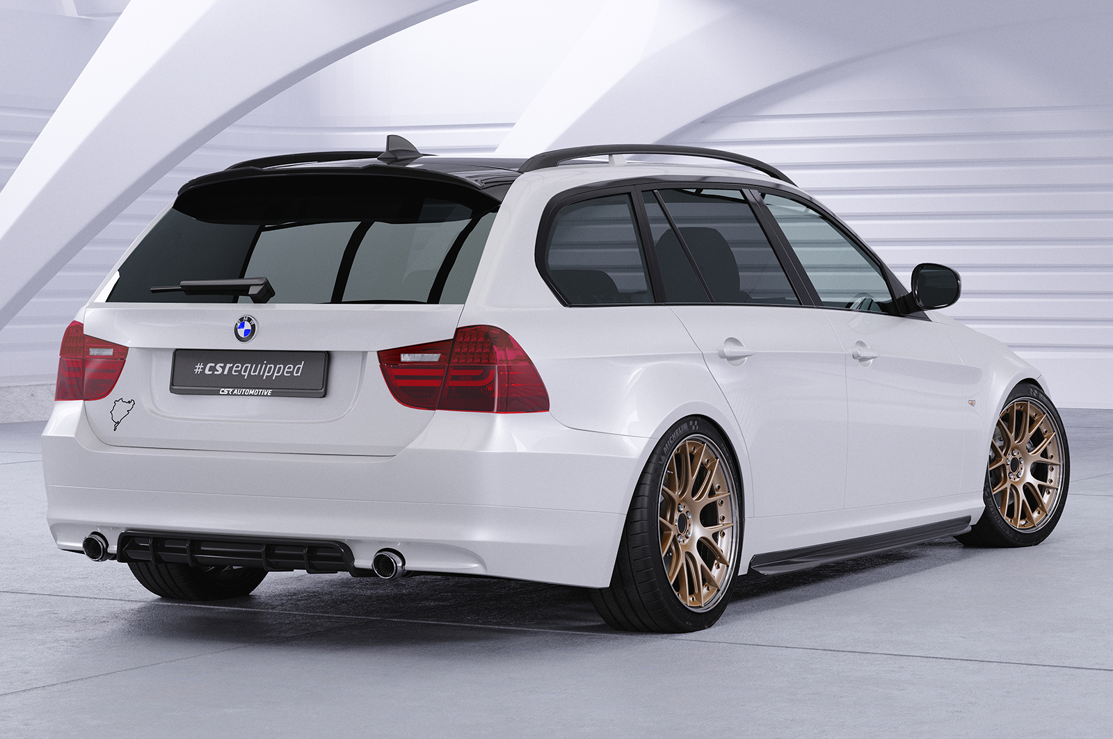 Diffuseur / Ajout de parechoc arrière pour BMW Série 3 E90 / E91 berline et break (facelift) (09/2008-06/2012) - Fabriqué en ABS (6 finitions au choix)