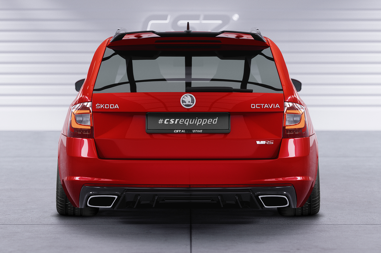 Diffuseur / Ajout de parechoc arrière pour Skoda Octavia 3 Typ 5E RS (break et berline) (2013-2019) - Fabriqué en ABS (6 finitions au choix)