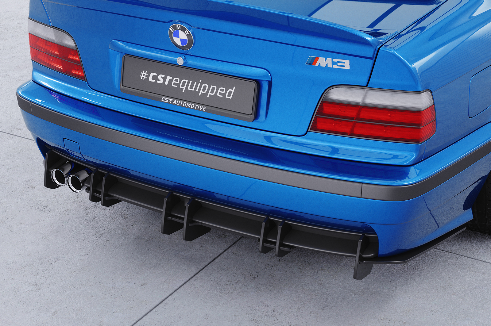 Diffuseur / Ajout de parechoc arrière pour BMW Série 3 E36 M-Pakte - coupé / cabriolet / berline et break (1992 -1998) - Fabriqué en ABS 10mm (à peindre ou polir)