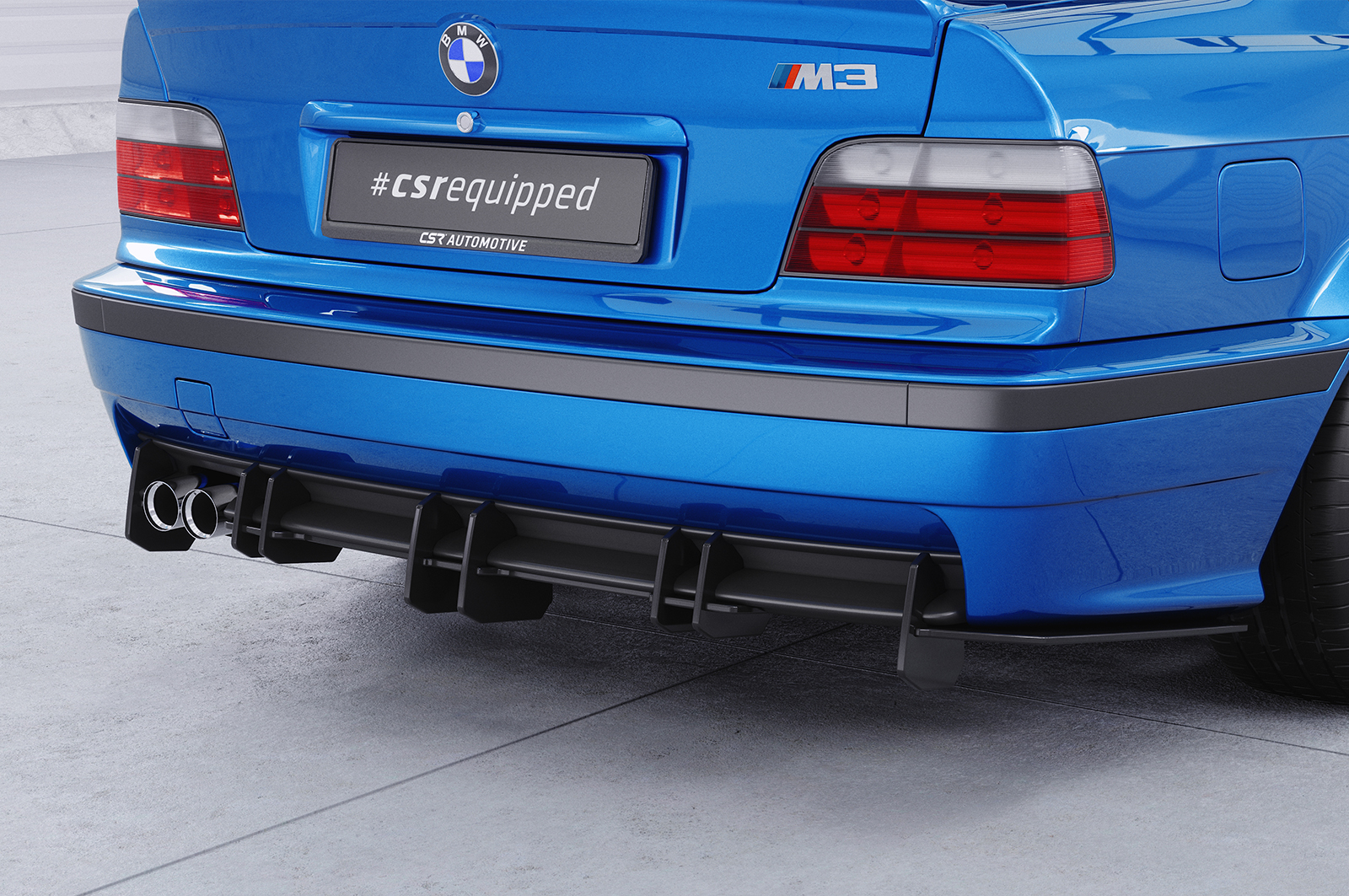 Diffuseur / Ajout de parechoc arrière pour BMW Série 3 E36 M-Pakte - coupé / cabriolet / berline et break (1992 -1998) - Fabriqué en ABS 10mm (à peindre ou polir)