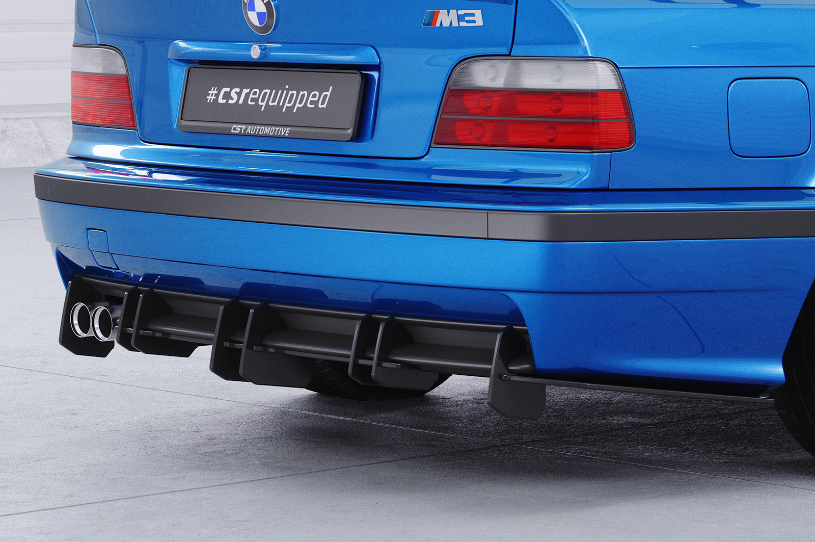 Diffuseur / Ajout de parechoc arrière pour BMW Série 3 E36 M-Pakte - coupé / cabriolet / berline et break (1992 -1998) - Fabriqué en ABS 10mm (à peindre ou polir)