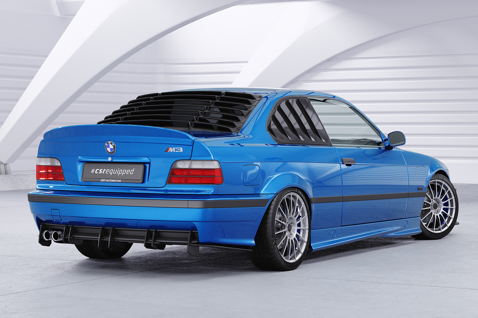 Diffuseur / Ajout de parechoc arrière pour BMW Série 3 E36 M-Pakte - coupé / cabriolet / berline et break (1992 -1998) - Fabriqué en ABS 10mm (à peindre ou polir)