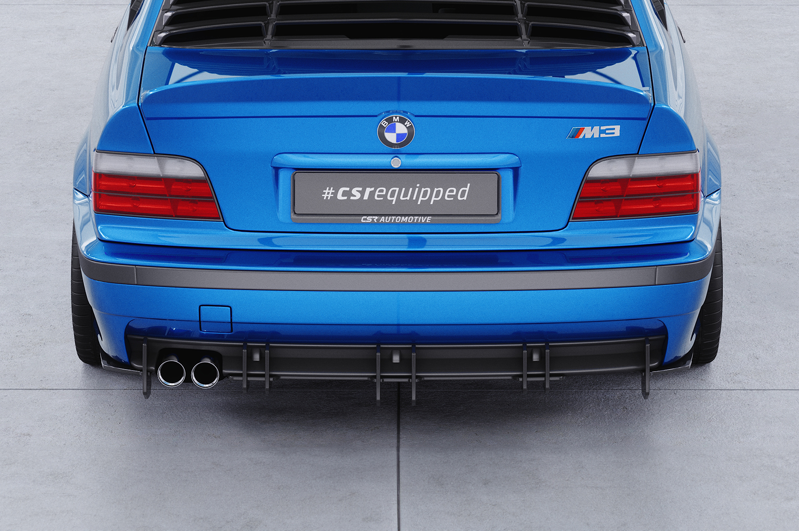 Diffuseur / Ajout de parechoc arrière pour BMW Série 3 E36 M-Pakte - coupé / cabriolet / berline et break (1992 -1998) - Fabriqué en ABS 10mm (à peindre ou polir)