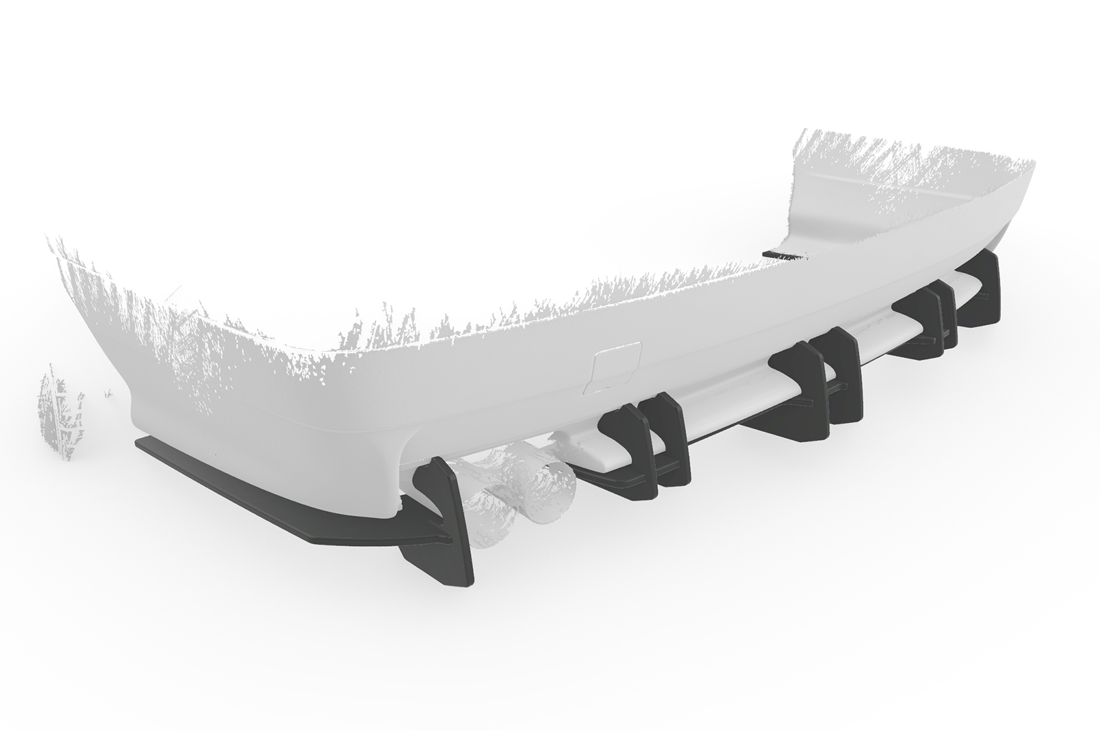 Diffuseur / Ajout de parechoc arrière pour BMW Série 3 E36 M-Pakte - coupé / cabriolet / berline et break (1992 -1998) - Fabriqué en ABS 10mm (à peindre ou polir)