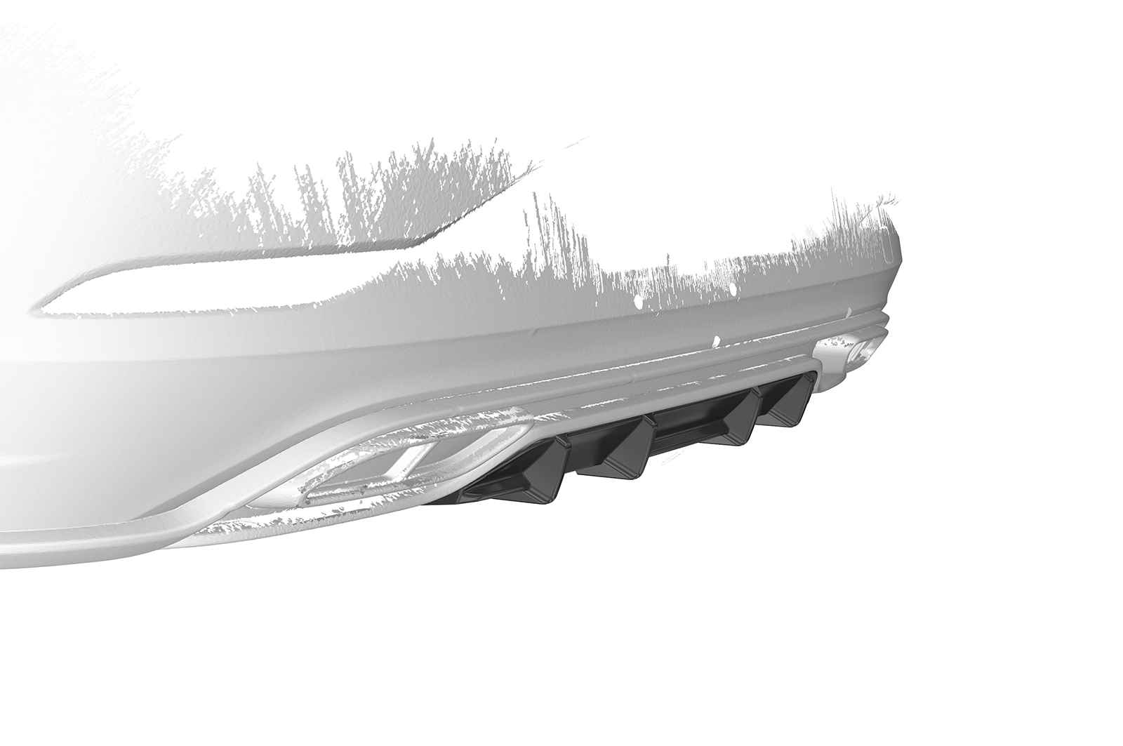 Diffuseur / Ajout de parechoc arrière pour VW Polo 6 2G (Typ AW) R-Line (facelift) (depuis 2021) - Fabriqué en ABS (6 finitions au choix)