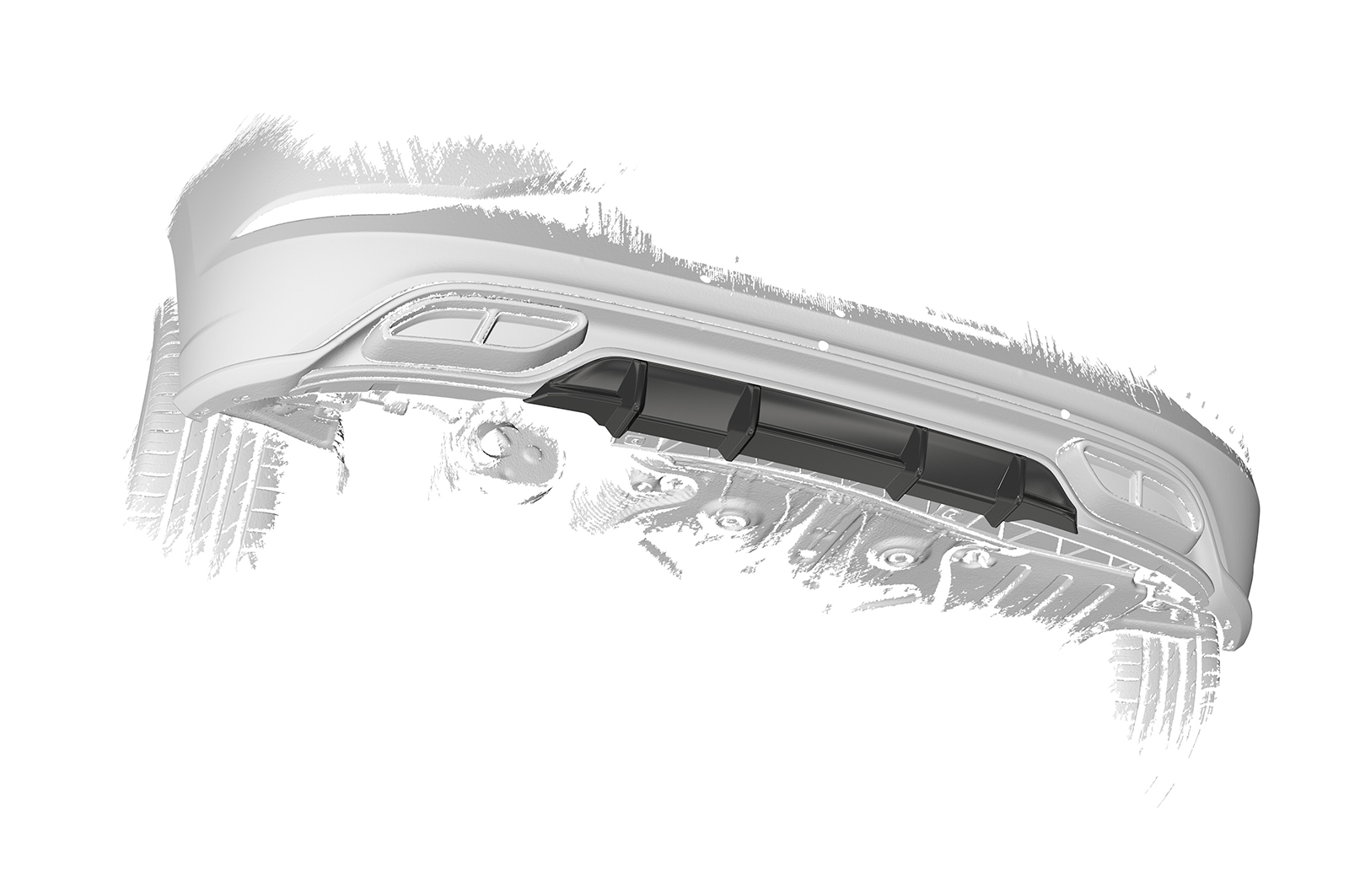 Diffuseur / Ajout de parechoc arrière pour VW Polo 6 2G (Typ AW) R-Line (facelift) (depuis 2021) - Fabriqué en ABS (6 finitions au choix)