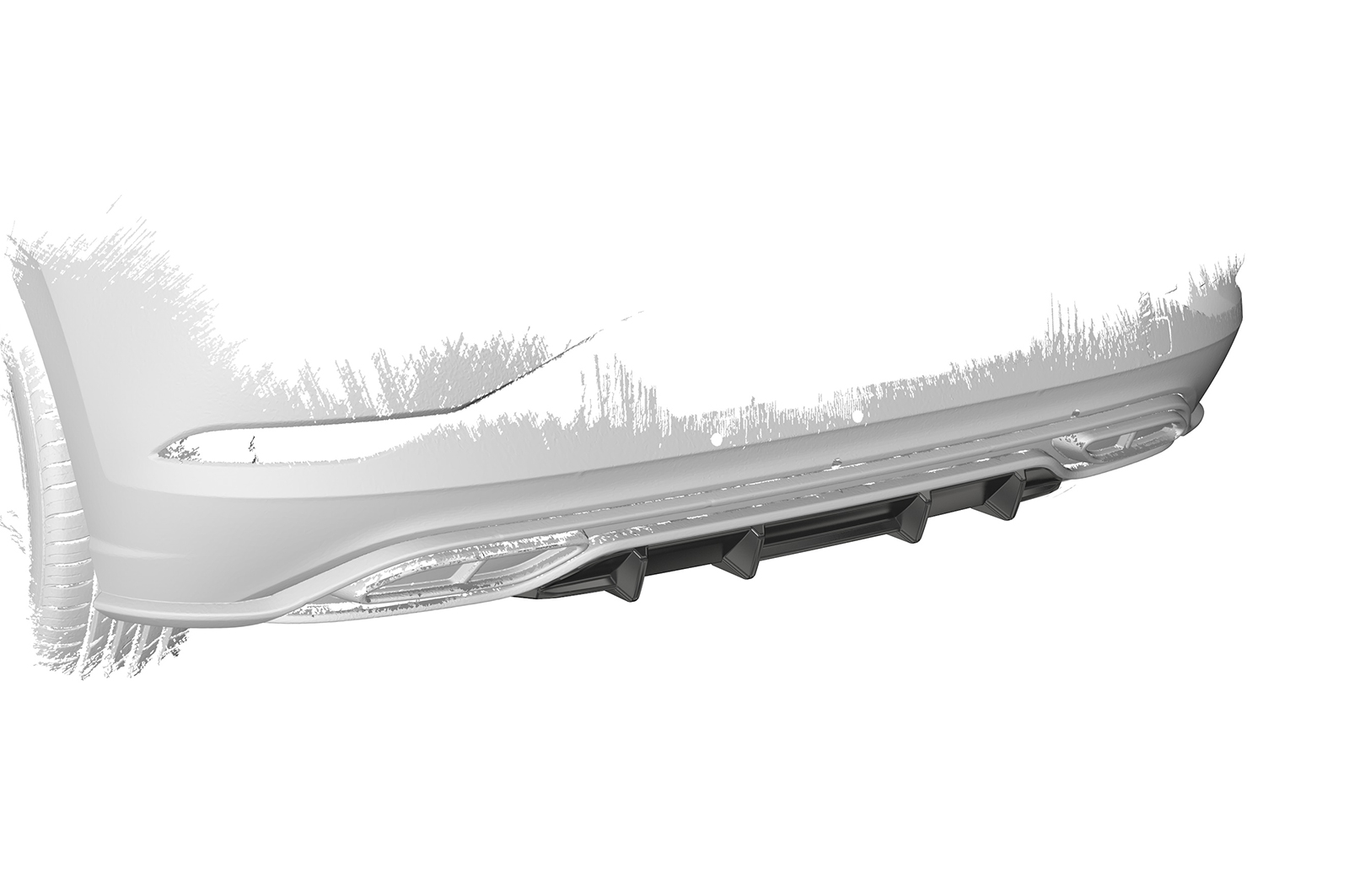 Diffuseur / Ajout de parechoc arrière pour VW Polo 6 2G (Typ AW) R-Line (facelift) (depuis 2021) - Fabriqué en ABS (6 finitions au choix)