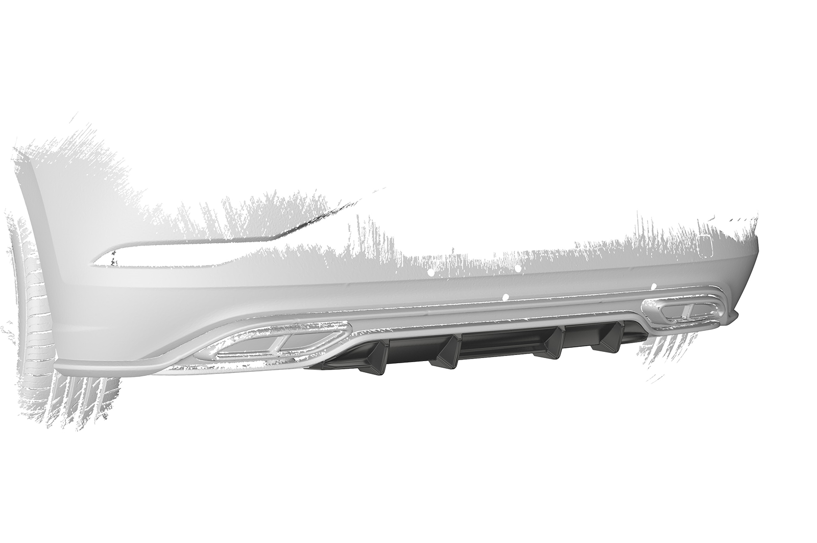 Diffuseur / Ajout de parechoc arrière pour VW Polo 6 2G (Typ AW) R-Line (facelift) (depuis 2021) - Fabriqué en ABS (6 finitions au choix)