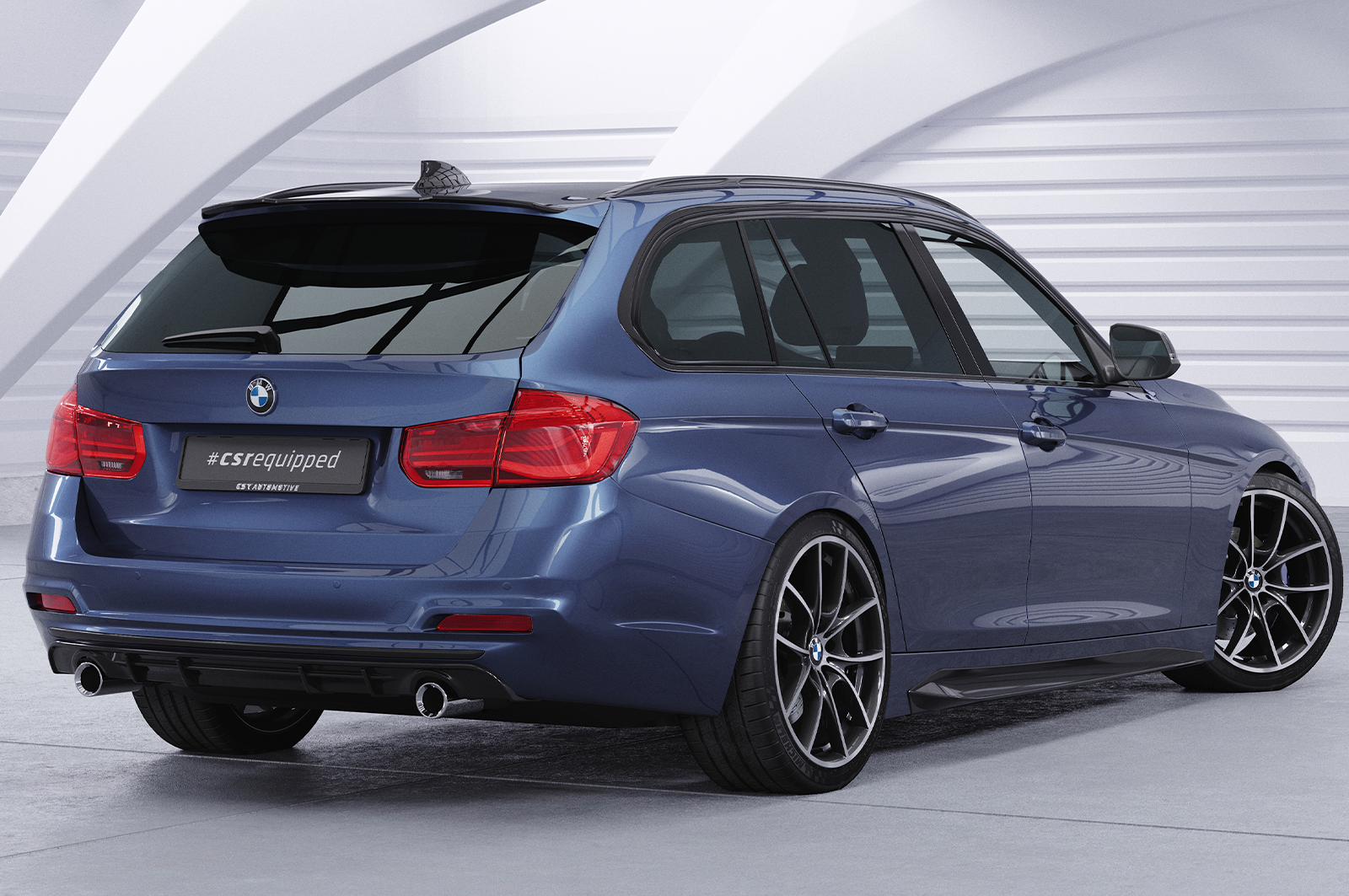 Diffuseur / Ajout de parechoc arrière pour BMW Série 3 F31 break (facelift / facelift) (07/2015-06/2019) - Fabriqué en ABS (6 finitions au choix)