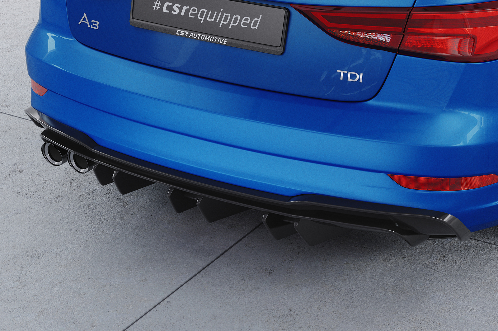 Diffuseur / Ajout de parechoc arrière pour Audi A3 8V berline et cabriolet (S-Line) (2017-2020) - Fabriqué en ABS (6 finitions au choix)